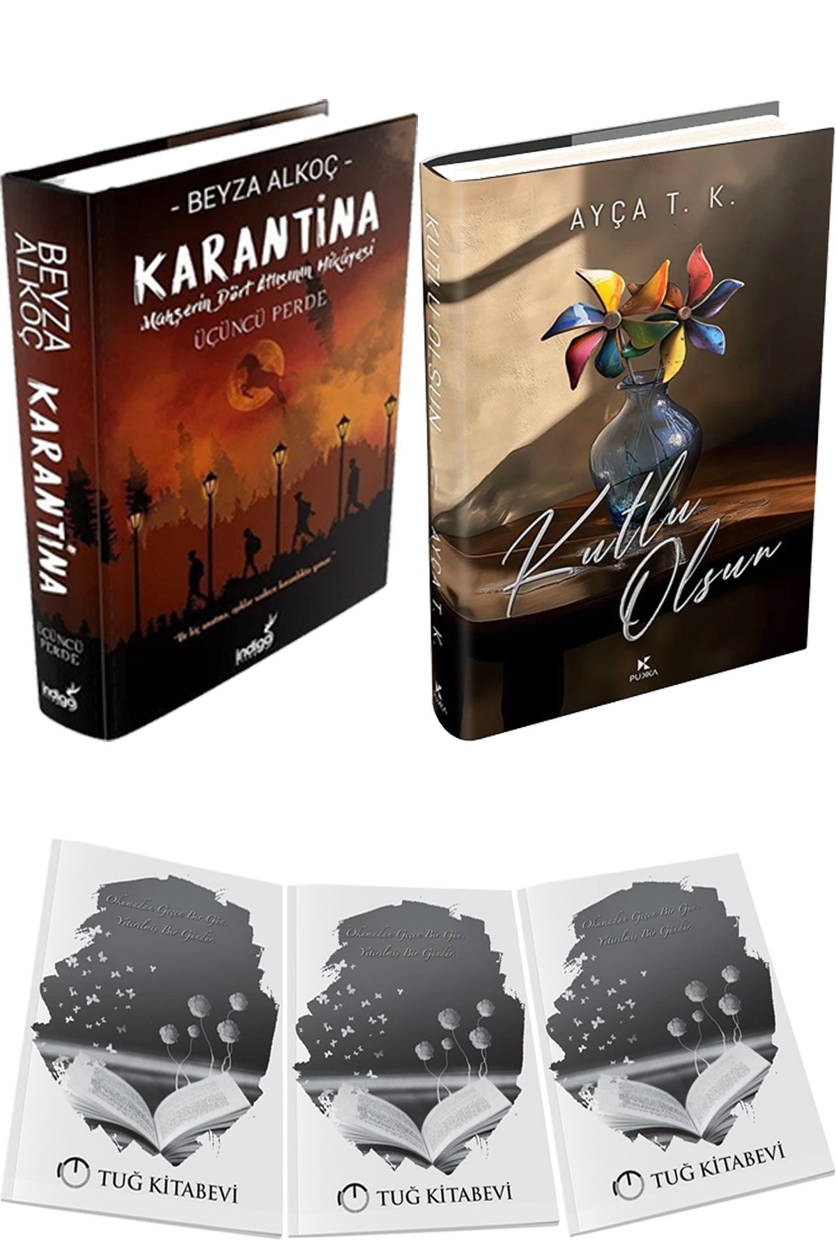 İndigo Kitap Karantina 3 Ciltli ve Kutlu Olsun 2 Ciltli + Hediyeli