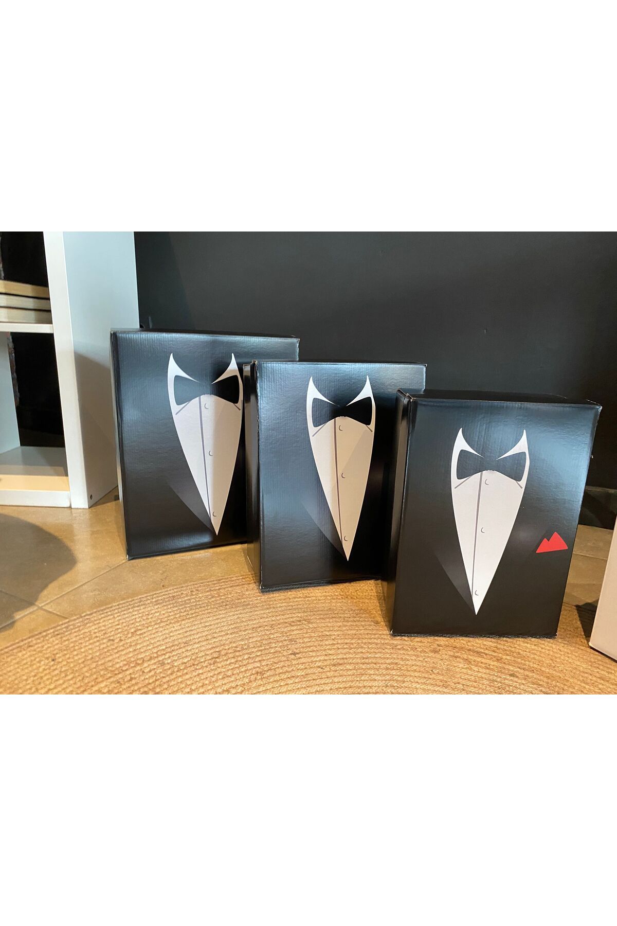 Kutusa Damat Bohçası-Damat Kutusu-Çeyiz Bohça Kutusu-3 Lü Hediye Seti-hediye Kutusu 3'lü Set-Damat Çeyiz