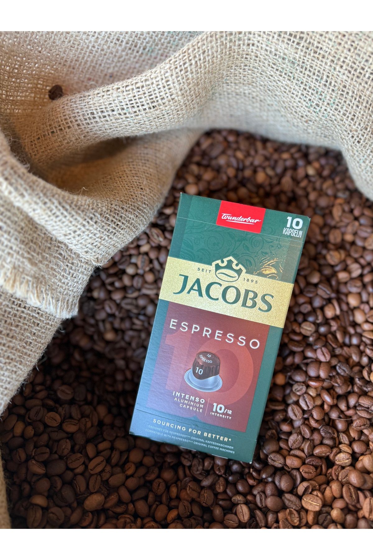 Jacobs espresso 10 intenso nespresso uyumlu alüminyum kapsül kahve 10 adet X 10 paket