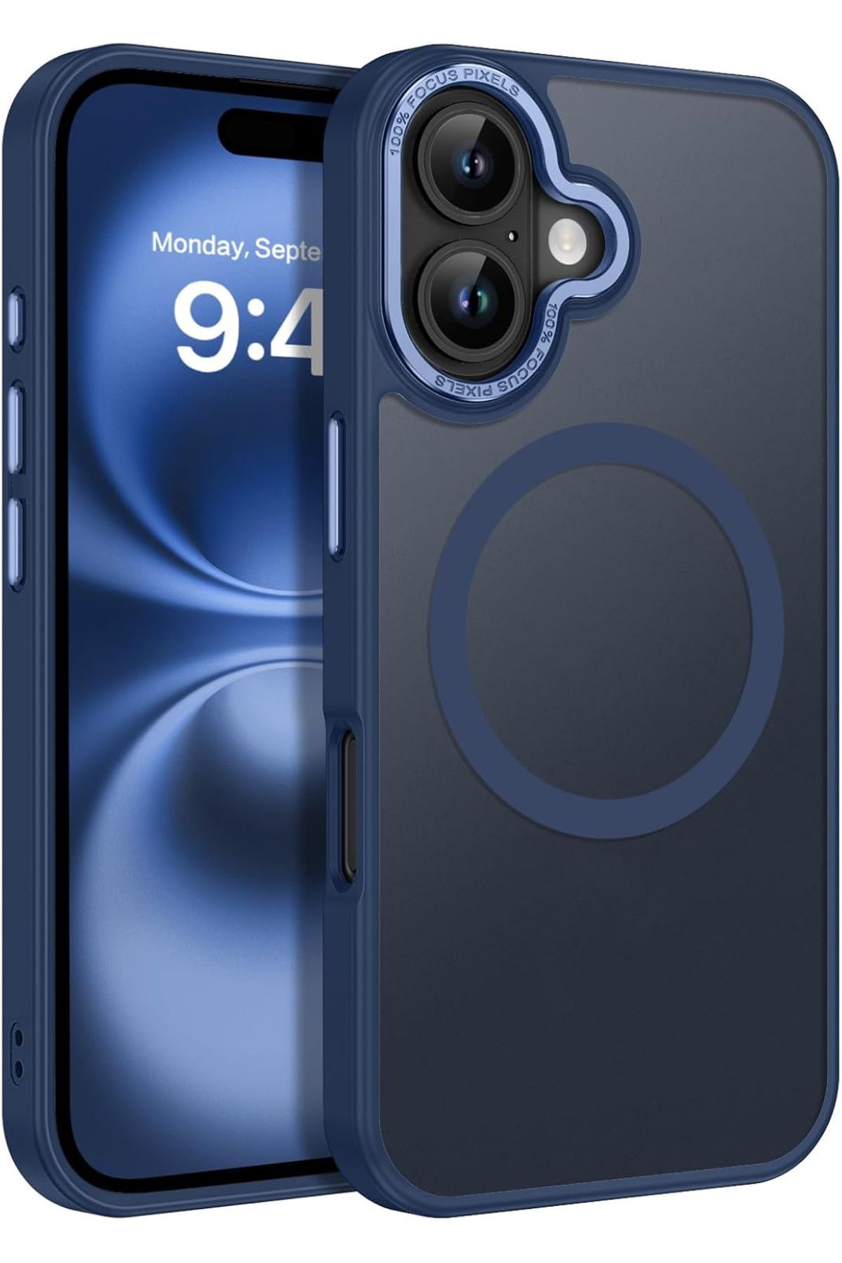 EDELFU iPhone 16 UYUMLU Parmak İzi Tutmayan Kapak Magsafeli Metal Kamera Korumalı Dayanıklı Kılıf