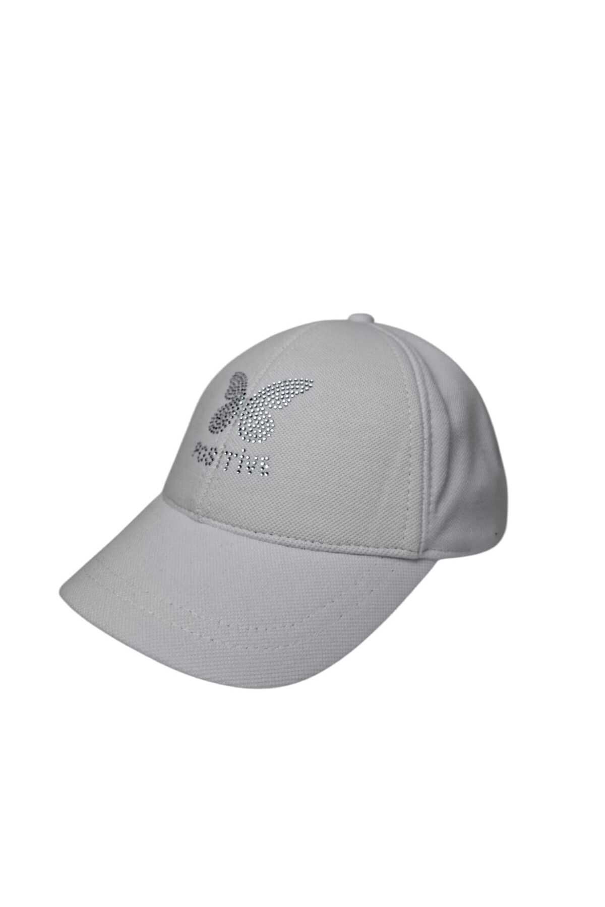 Kitti Spteks Kitti 9-15 Yaş Kız Garson Beyaz Renk Kelebek Baskı Mevsimlik Şapka