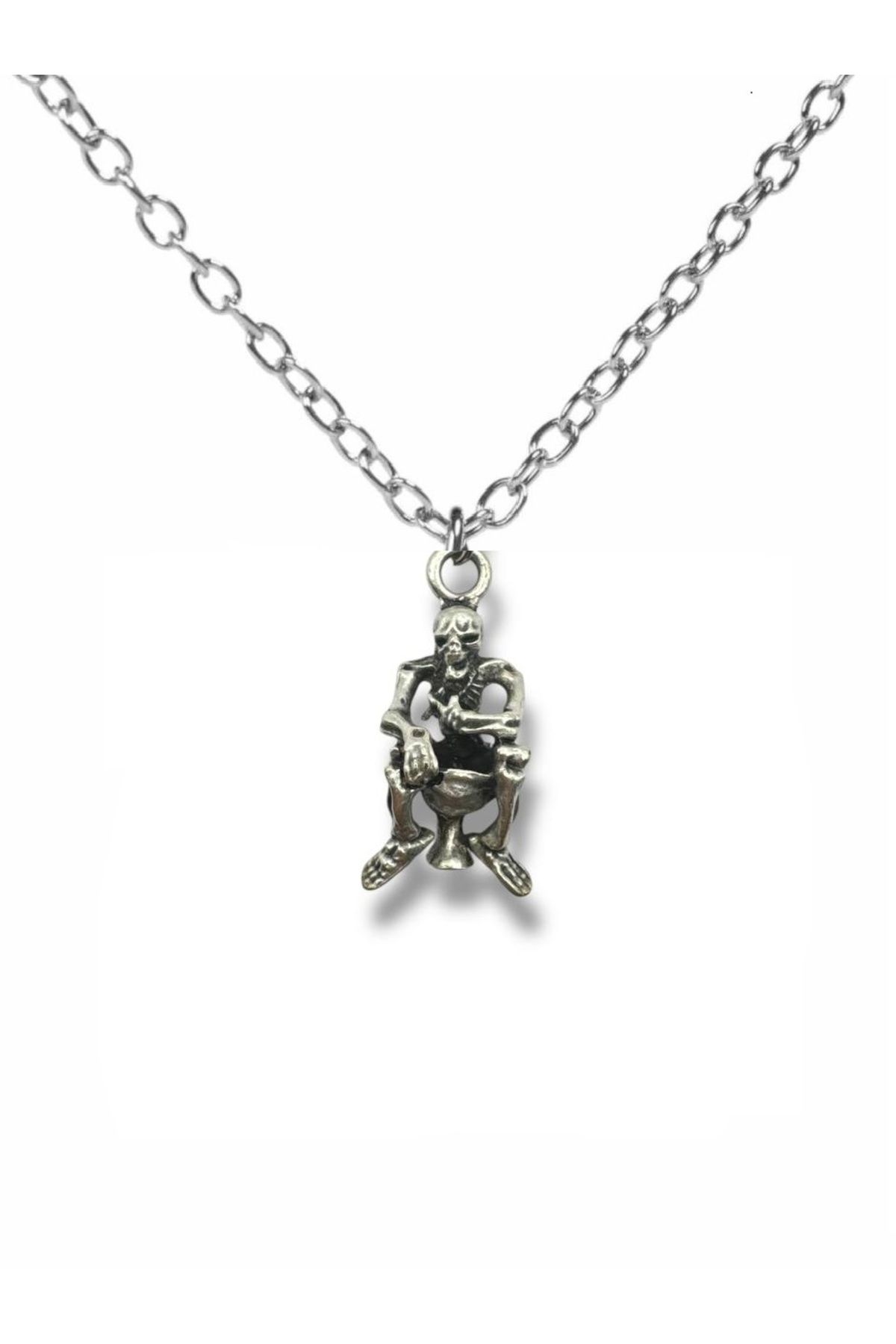 Herşey Nota Enemy's Skull Chalice Kurukafa Kadeh Figürlü Unisex Metal Kolye – 60 cm Zincir