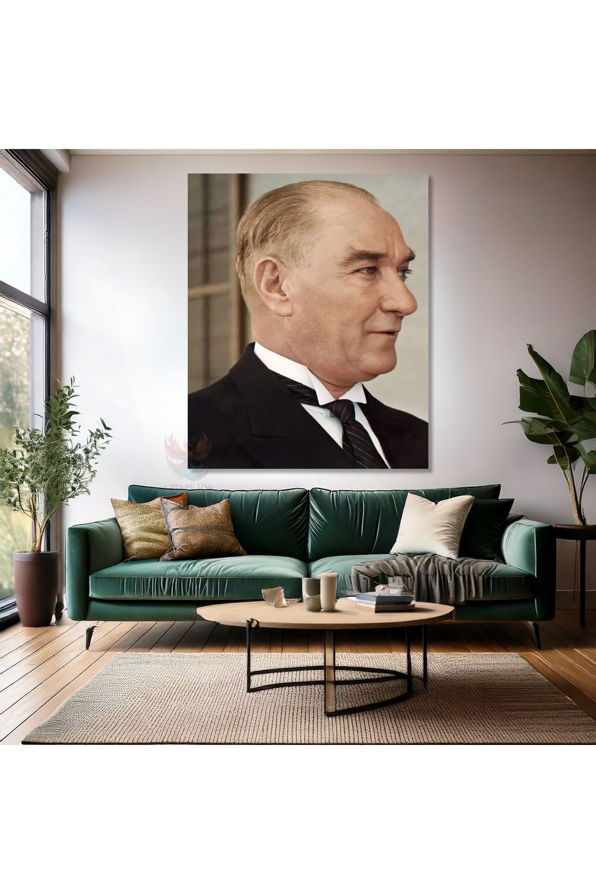 Artarilion Renkli Atatürk Tablosu Kanvas Dijital Baskı Atatürk Duvar Tablosu
