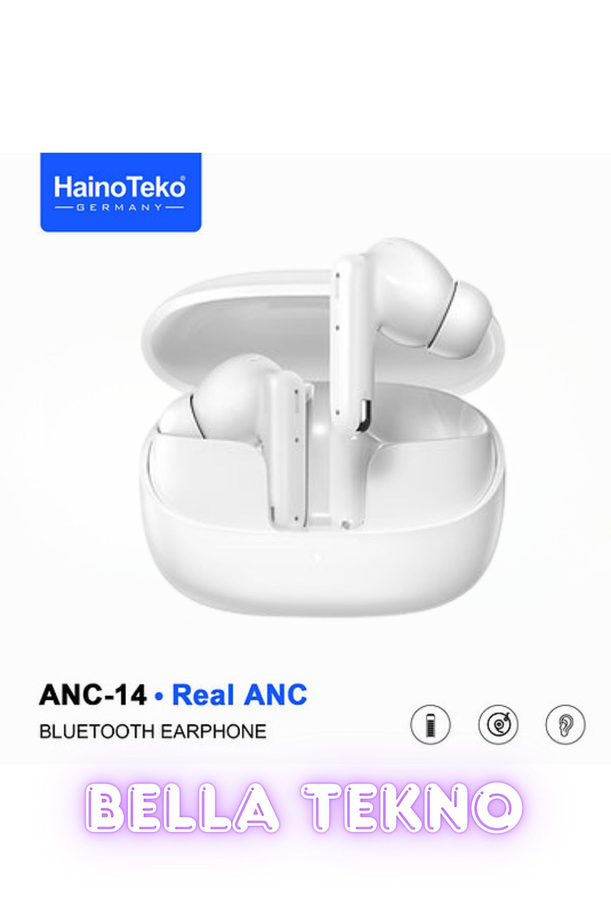 BellaThec Gerçek ANC Bluetooth Kulaklık | Net Mikrofon | Derin Müzik | Uzun Pil Ömrü