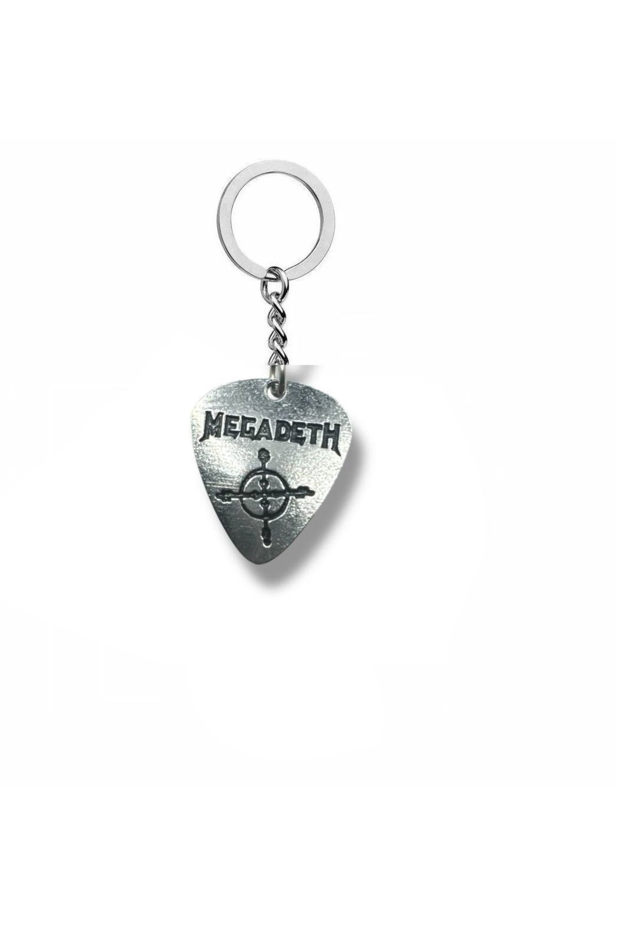 Herşey Nota Megadeth Pena Anahtarlık – Çift Taraflı Rock İşaretli Unisex Metal Anahtarlık