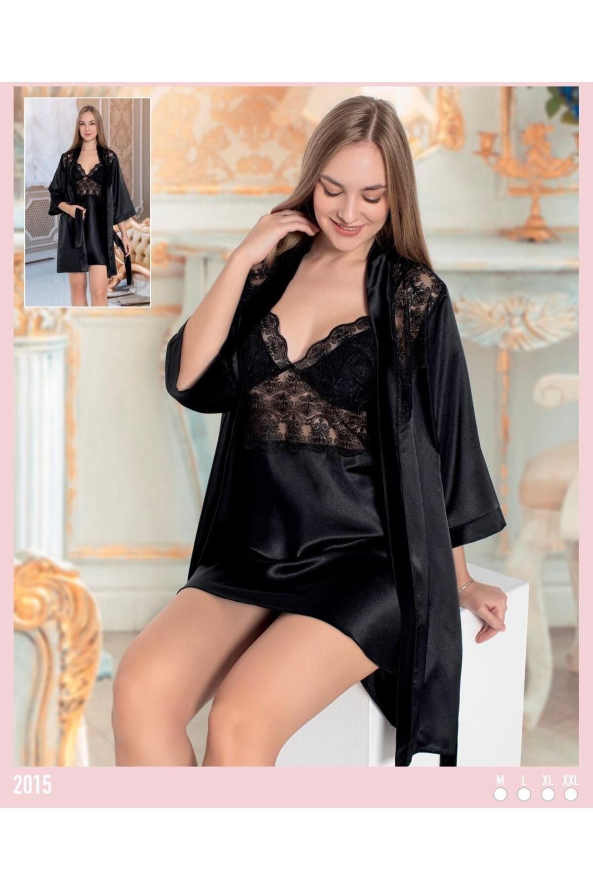 Lüx Wood VICTORIA 2015 KADIN SABAHLIK VE GECELİK 2 LI SET TAKIMI