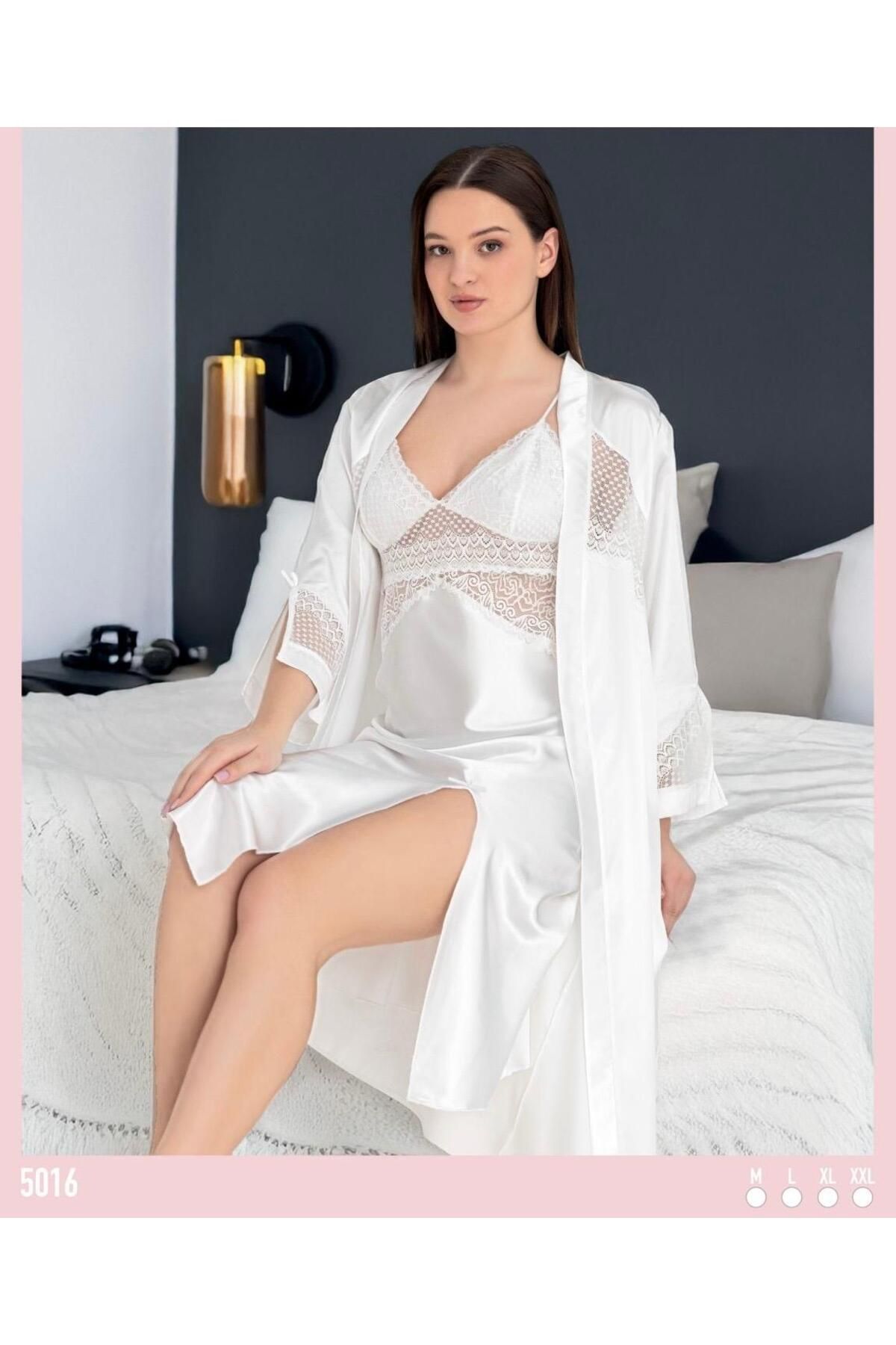 Lüx Wood VICTORIA 5016 KADIN SABAHLIK VE GECELİK 2 LI SET TAKIMI