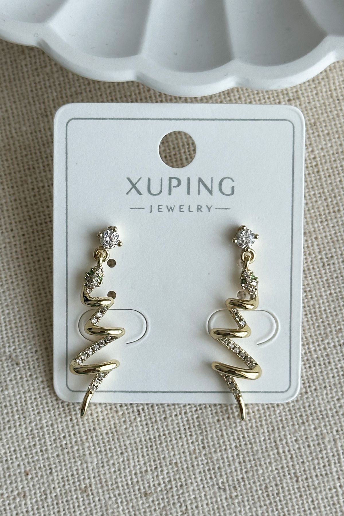 Modacaprea Xuping 14K Taşlı Yılan Kadın Küpe – Kararmaz | Kadın Takı Xuping Küpe