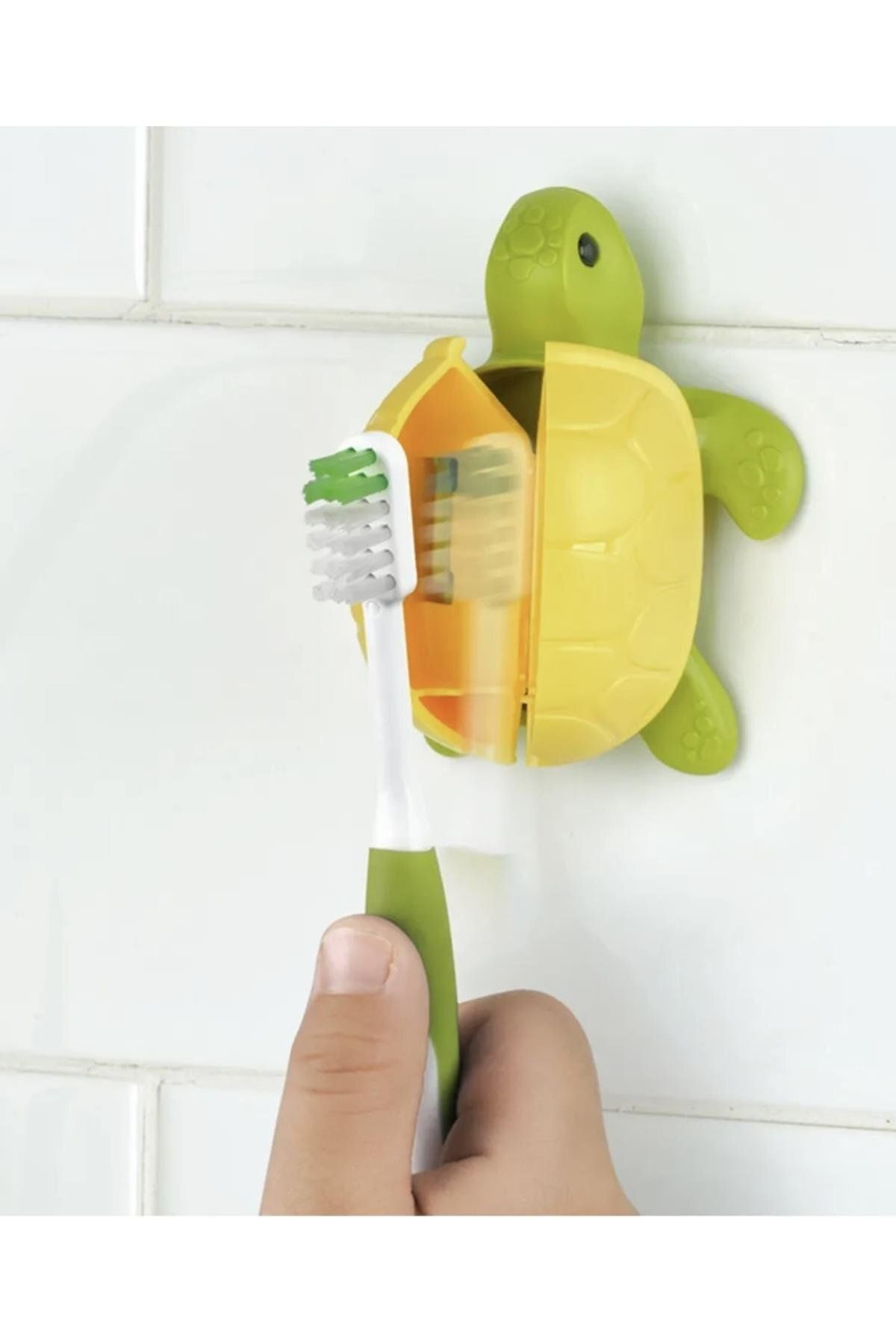 ROCS DİŞ Flipper Hijyenik Diş Fırçası Kabı Kaplumbağa