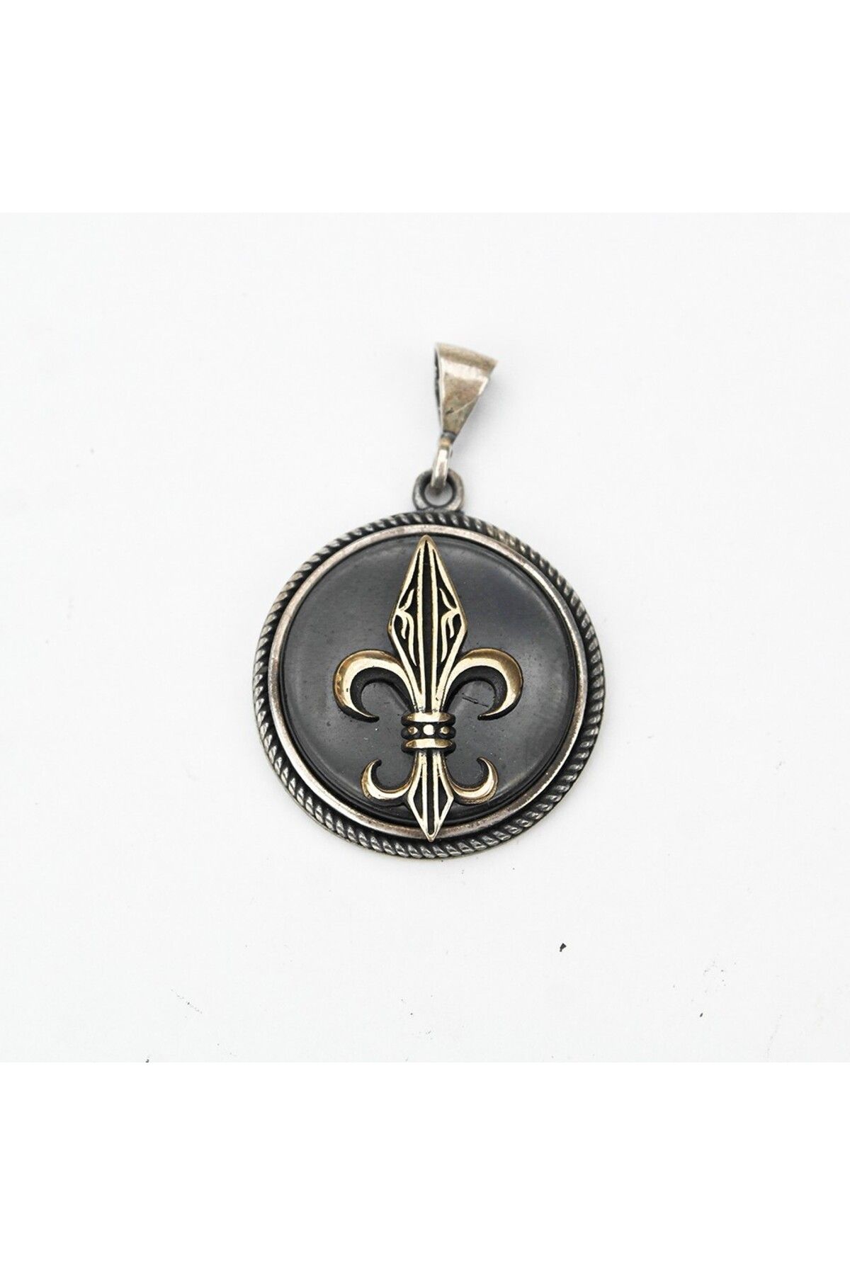 Angel Of Life Opsidyen Taşlı Model Gümüş Erkek Kolye