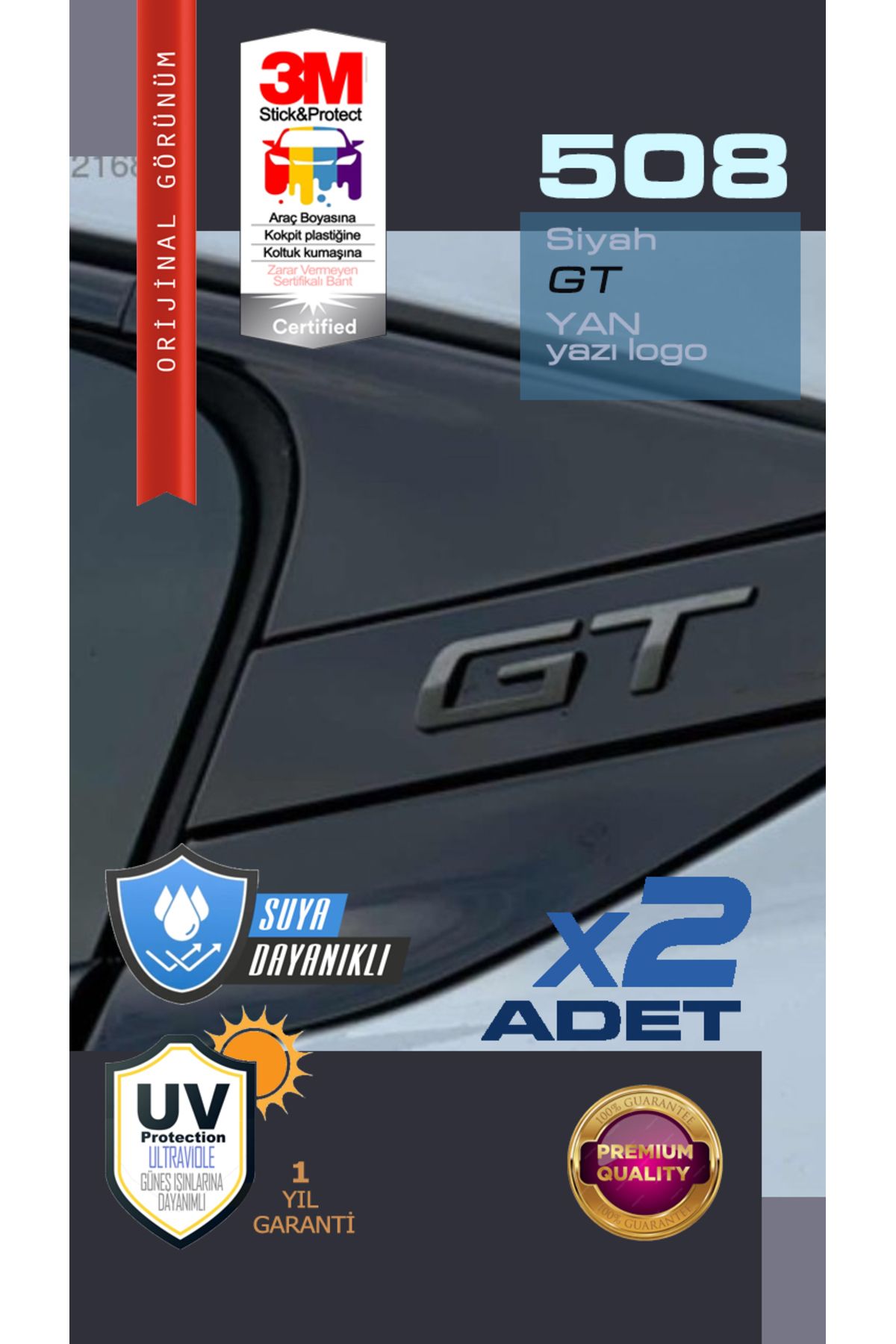 Edesign Peugeot Yan GT Yazı Logo