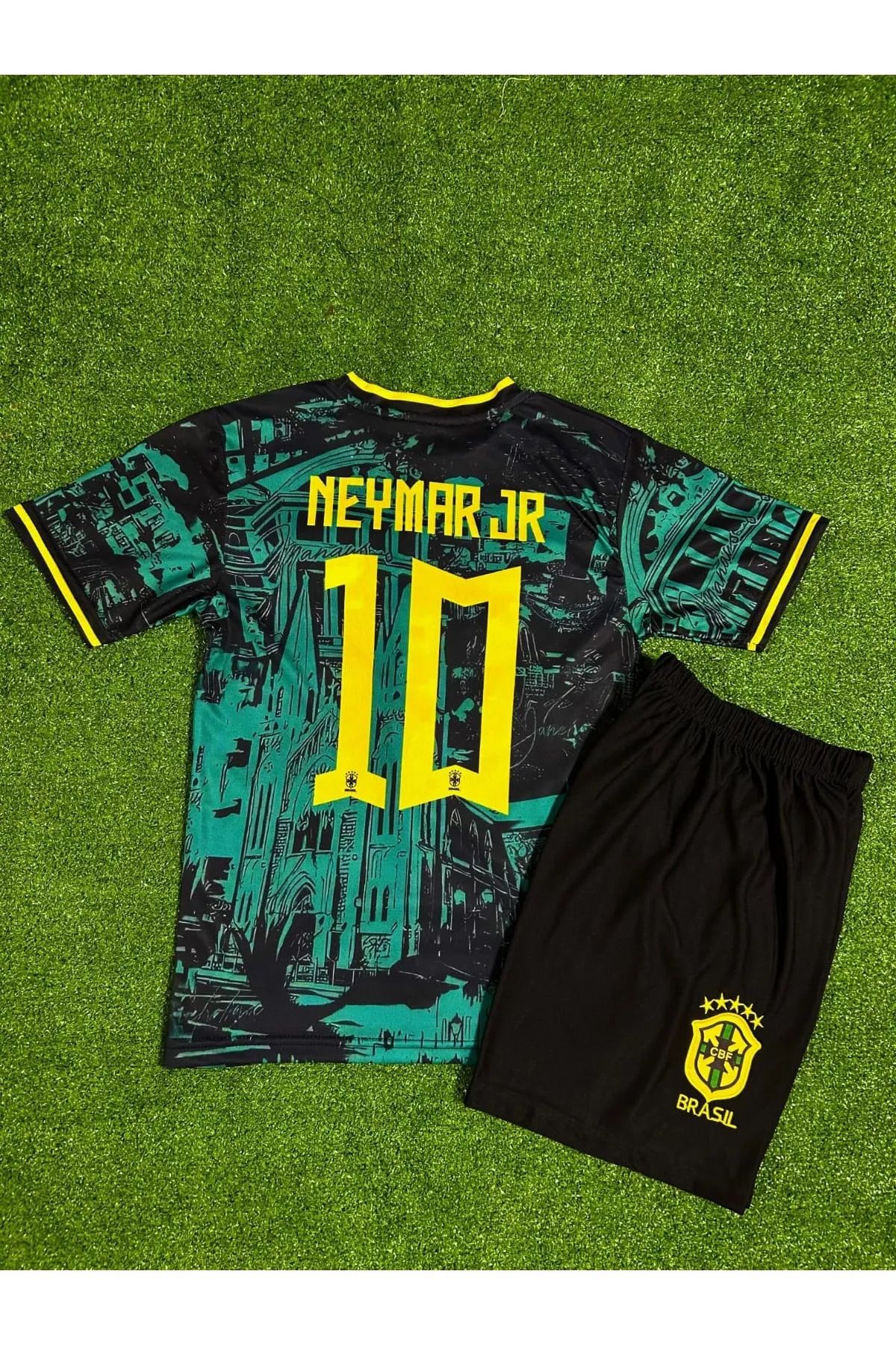 Alaturka Mix Brezilya 2025 Yeni Sezon Neymar Jr Çocuk Forması Şort Çorap Bileklik Hediyeli