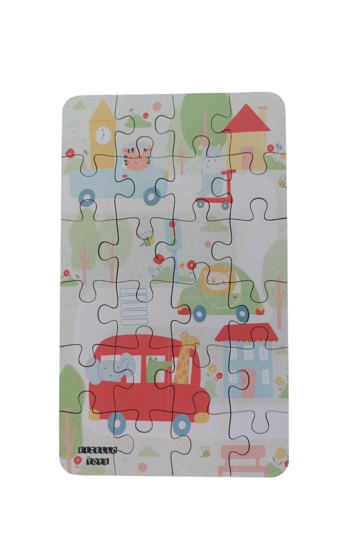 Fizello City Of Animals - Hayvanların Şehri / Small Puzzle 3-7 Yaş 24 Parça