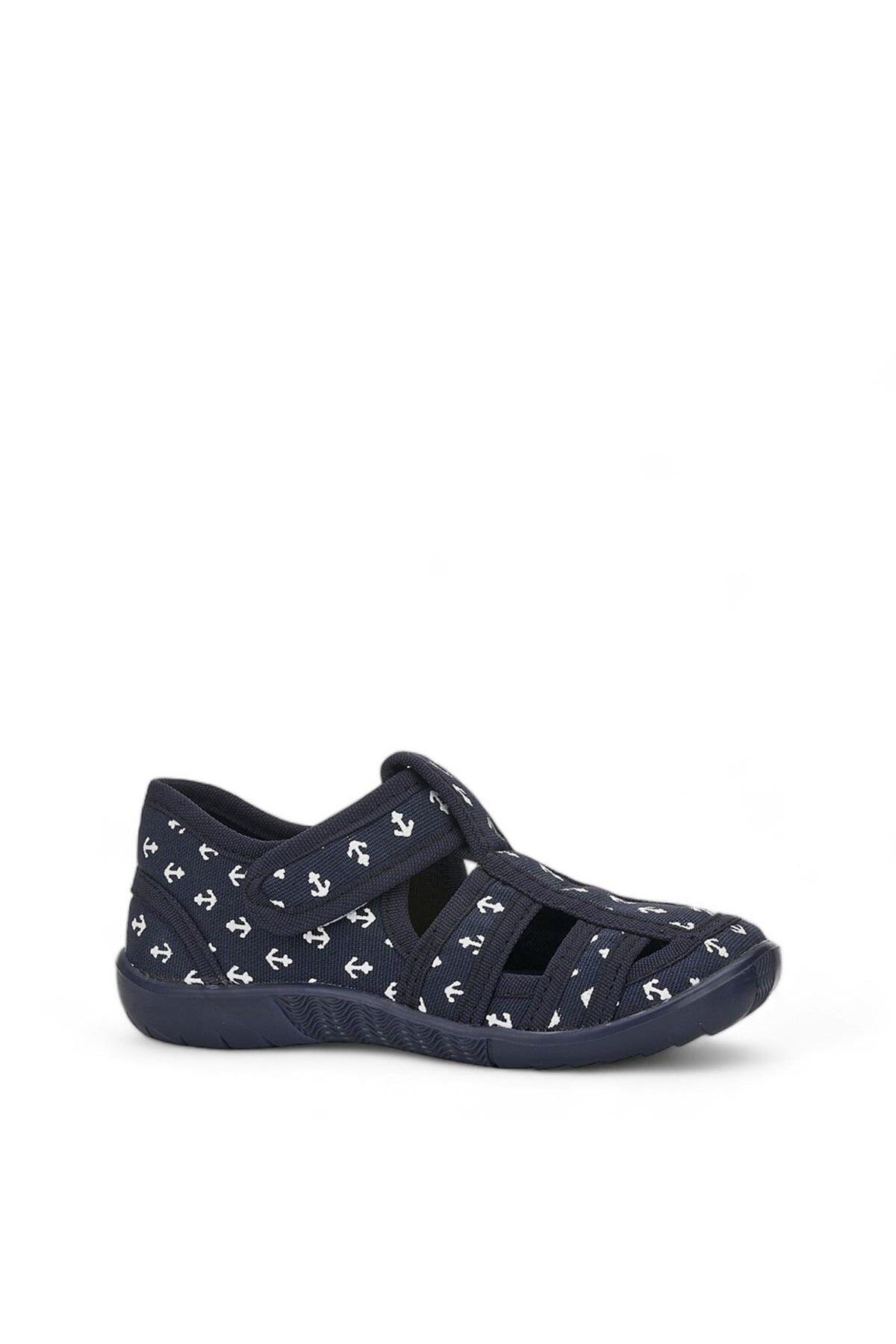 ZACOZ Günlük Unisex Çocuk Desenli Sandalet Kaymaz Taban Keten Cırtlı Ev Okul Kreş Ayakkabı