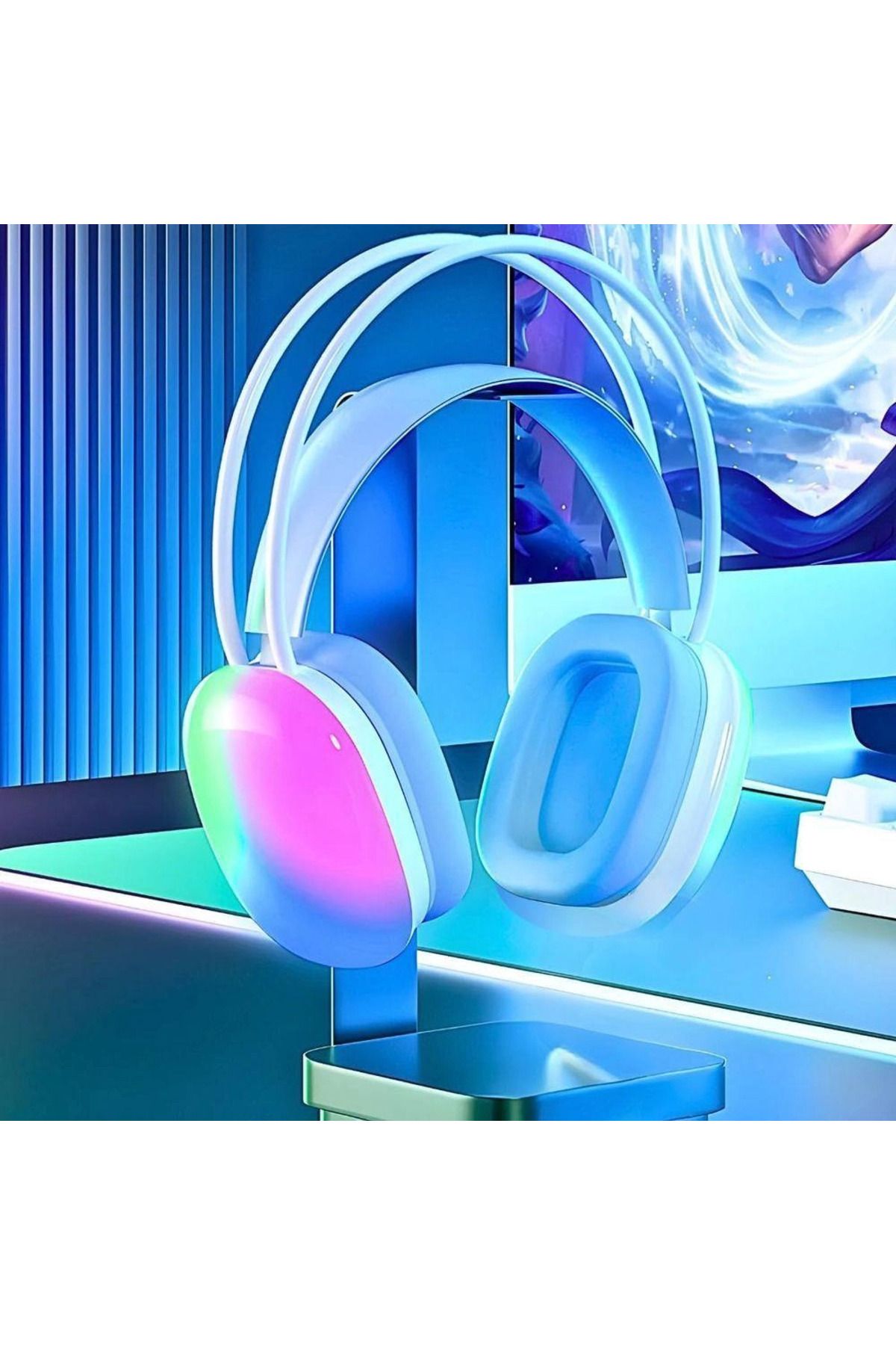 İMEXTECH PG580 Disco Pulse Led Işık Bass Hi-Fi Ses Bluetooth V5.3 Kablosuz Kulaküstü Kulaklık