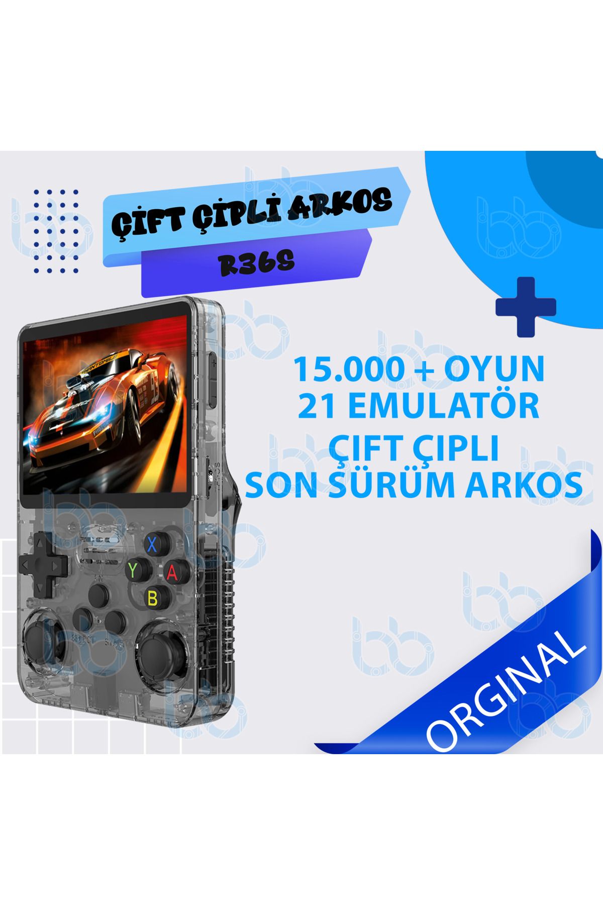 İMEXTECH R36s Çift Çipli | 256gb | 21 Emülatör | Arkos Yeni Sürüm 15.000 Oyun Konsolu