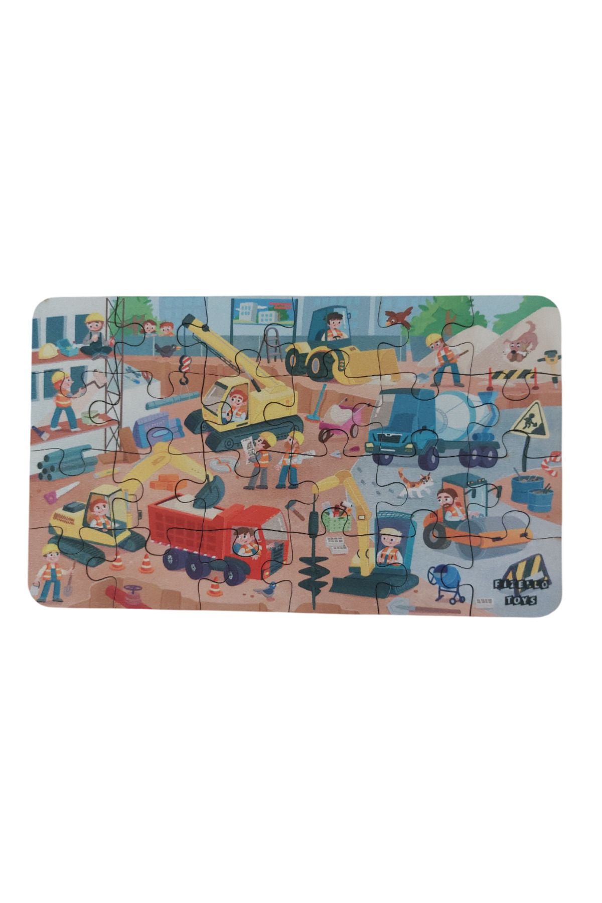 Fizello Construction Vehicles - İnşaat araçları / Small Puzzle 3-7 Yaş 24 Parça