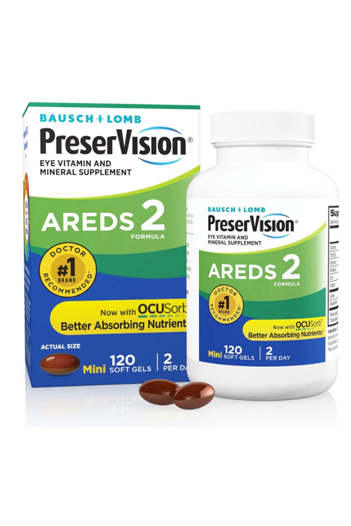 Bausch & Lomb PreserVision AREDS 2 Eye Vita.min & Mineral, Contains Lutein, Vita.min C, Zeaxanthin, Zinc