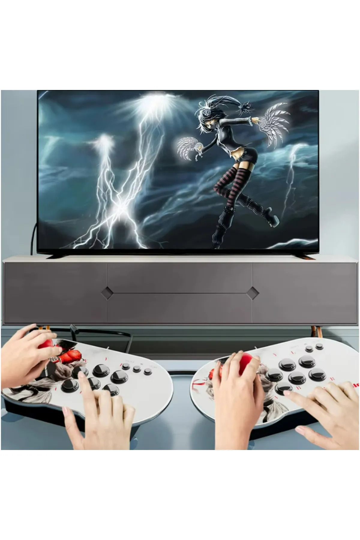 İMEXTECH M9 çift rocker 15.000+oyun HD 4K arcade denetleyici Joystick Mini Arcade TV oyun konsolu 64GB