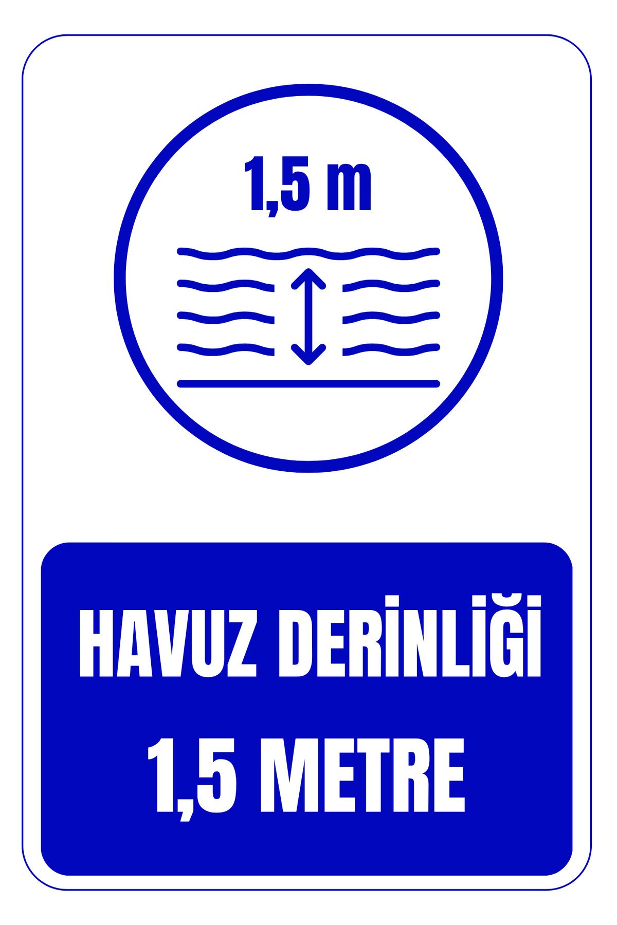 Girl Power 35 x 50 Havuz Derinliği 1,5 Metre Folyo Baskı Sticker Uyarı Levhası
