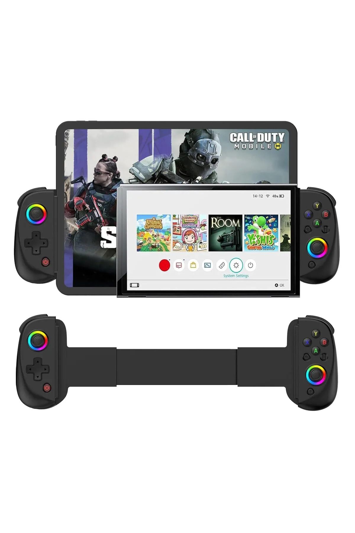 İMEXTECH D8 Bluetooth 5.2 Android/Ios Tablet Telefon Uyumlu Mobil Telefon Tutucu Joystick Gamepad