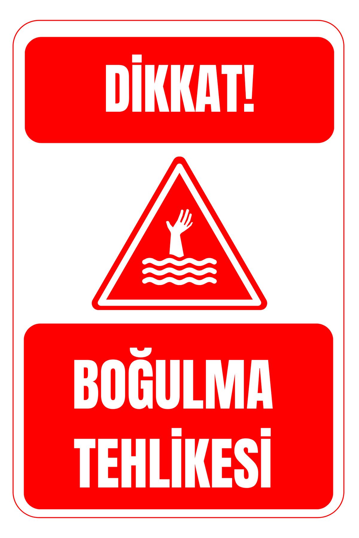 Girl Power 35 x 50 Dikkat Boğulma Tehlikesi Folyo Baskı Sticker Uyarı Levhası