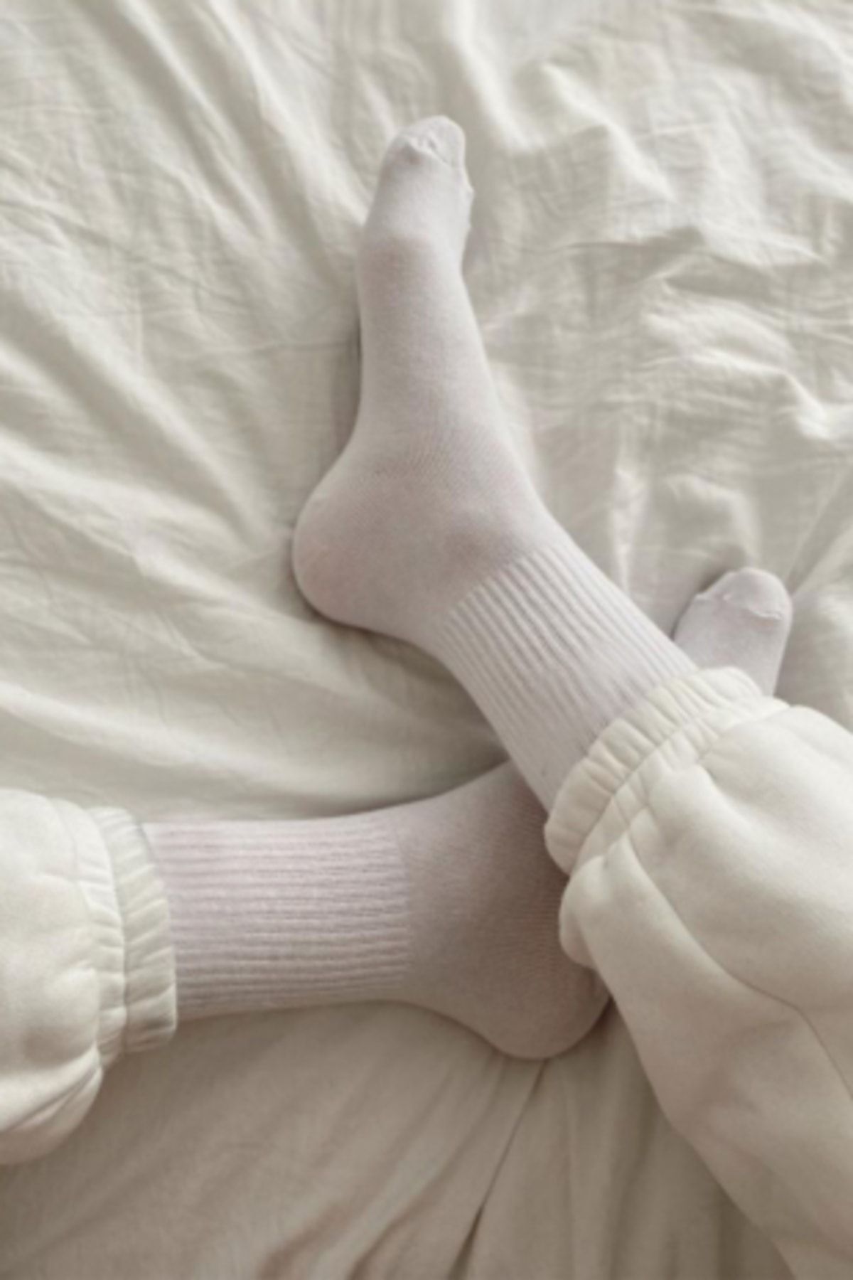 SİERNA Everyday Pamuk 3'lü Unisex Günlük Ve Antreman Beyaz Spor Çorap srn-004329