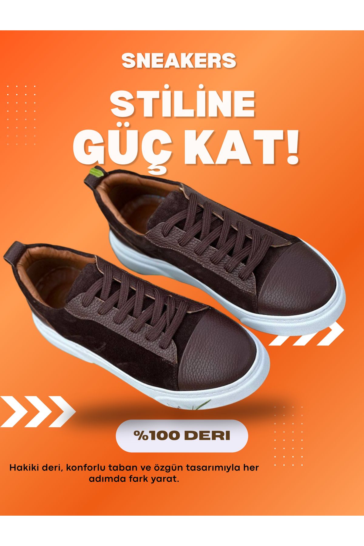 shcenco Hakiki Deri Erkek Sneaker Ayakkabı – El İşçiliği ve Konforlu Taban