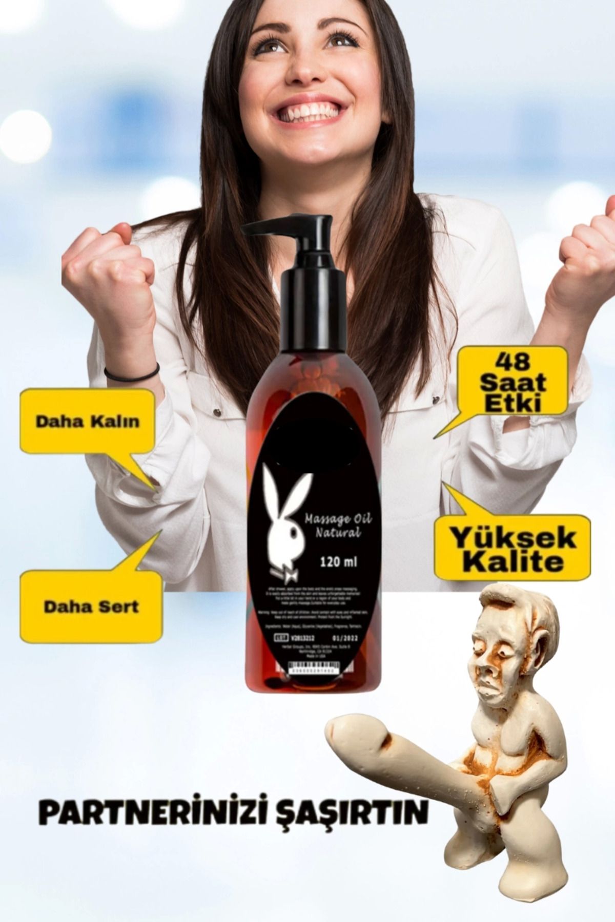 gizmurstore Isıtıcılı Mucizevi Doğal Yenilebilir Mucize Vücut Masaj Yağı Oil 120ml