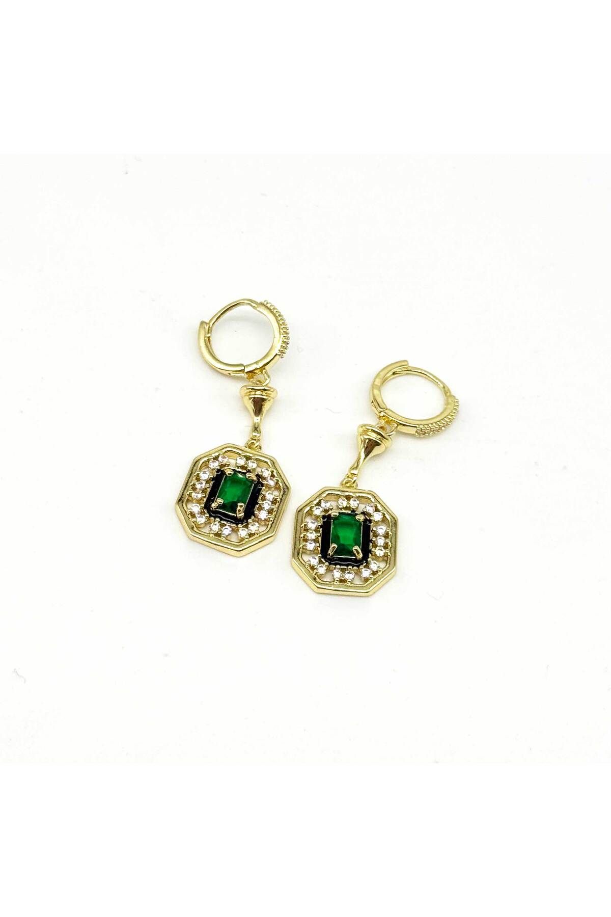 Twenty Eight 💚 Denge & Güç – Yeşil Kare Formlu Küpe