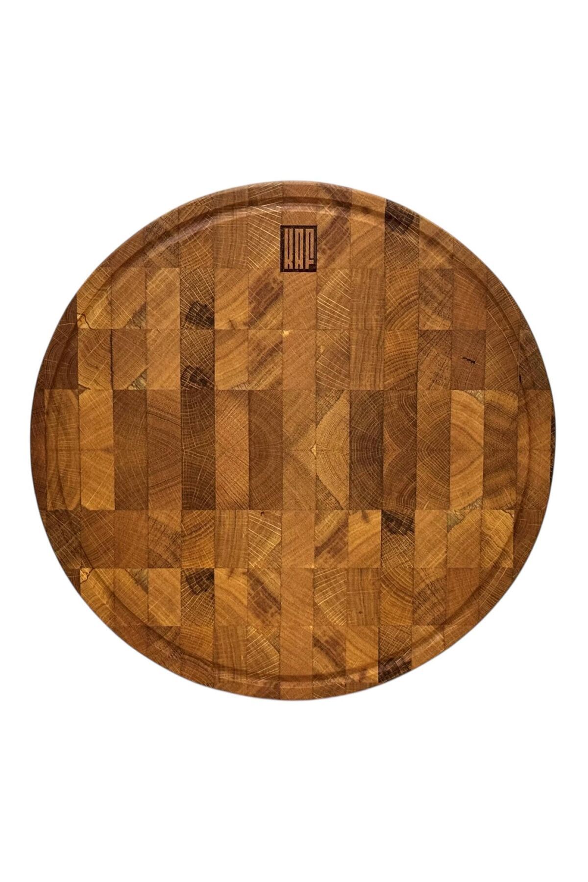 KAF Ahşap Kesme Tahtası Meşe Daire End Grain X Large