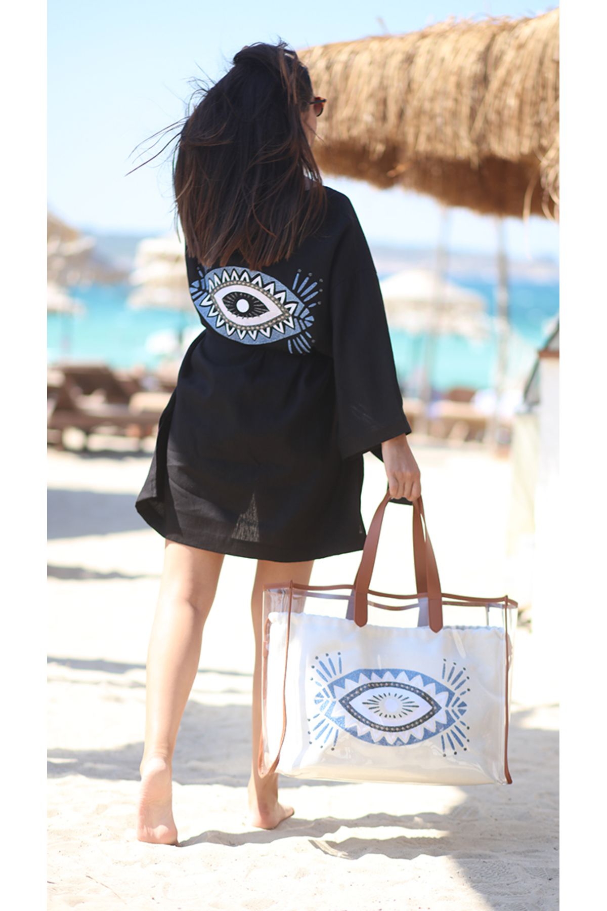 Livebasic Keten Göz Kimono