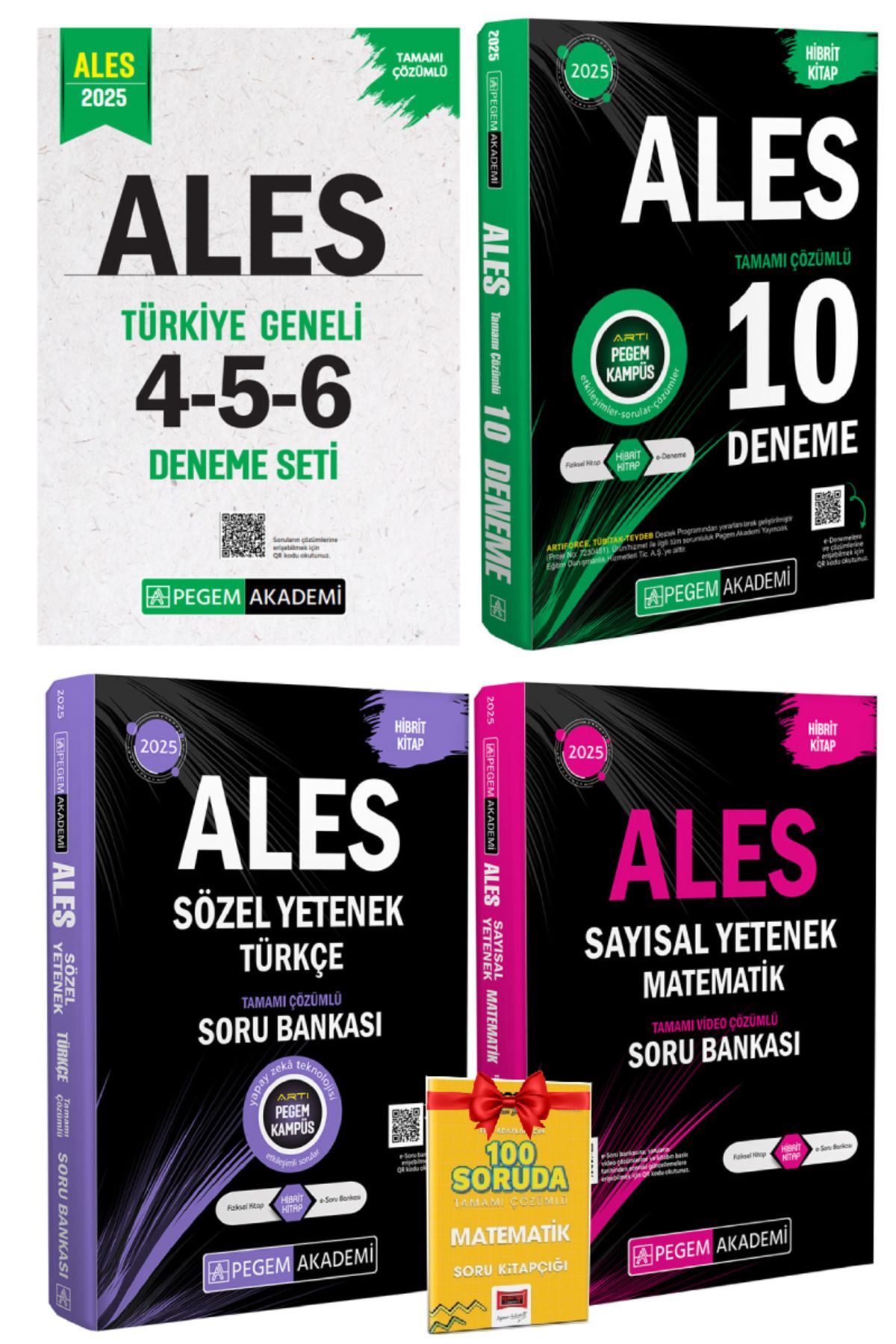 Pegem Akademi Yayıncılık 2025 Pegem Ales Türkiye Geneli Deneme Sınavları+Pegem Ales Deneme+Türkçe Soru B+Mat Soru Bankası