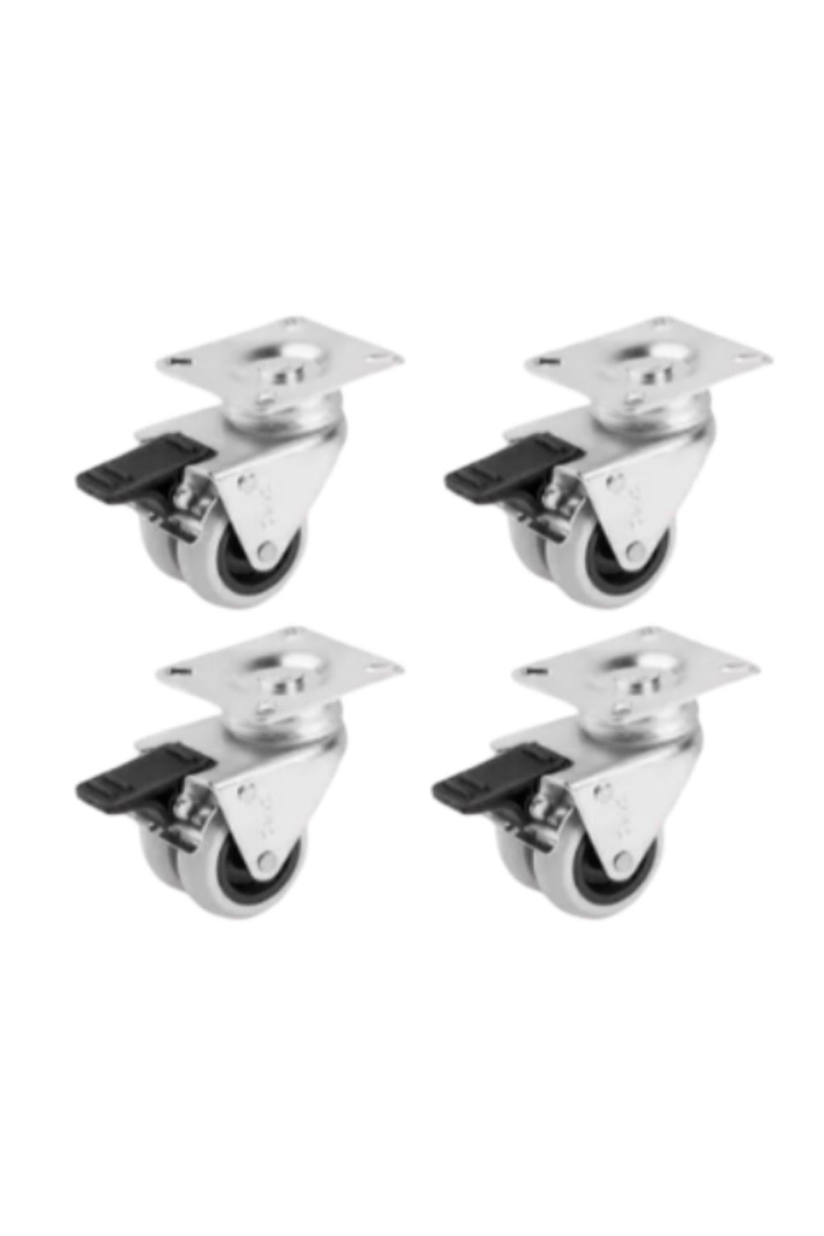 Hts 346- Tabla Bağlantılı Frenli 50 Mm Mobilya Tekerlek 4 Ad.