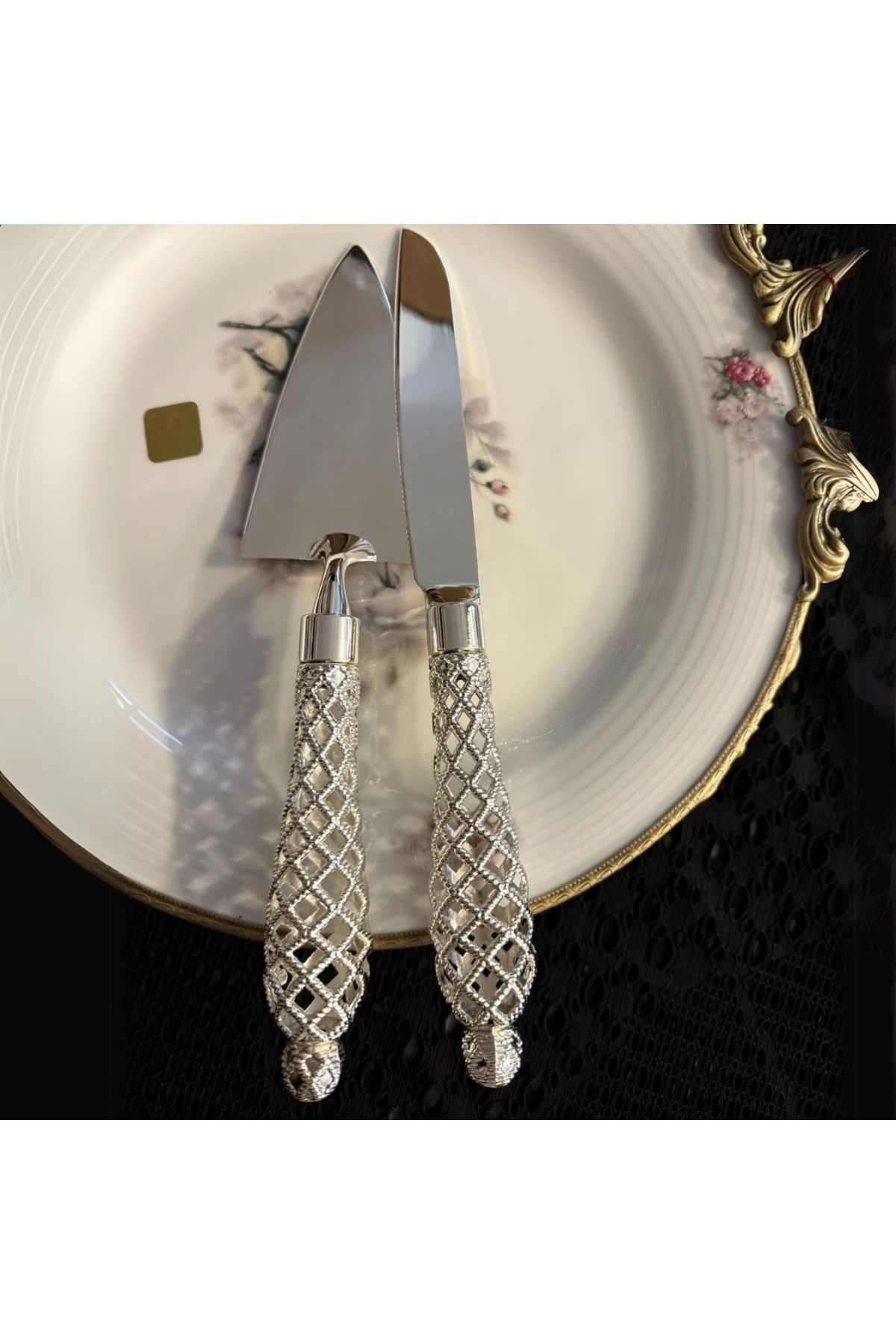 Zuccara Maison 2'li Pasta Servis Seti – Altın & Gümüş Renk Seçenekli
