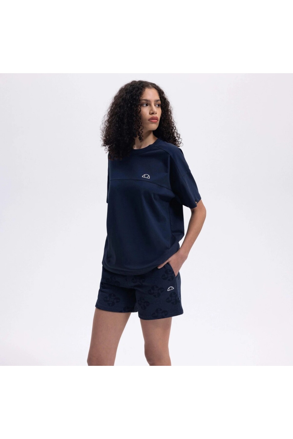 Ellesse  Kadın Lacivert Oversize Pamuklu Tişört – EF394-NV