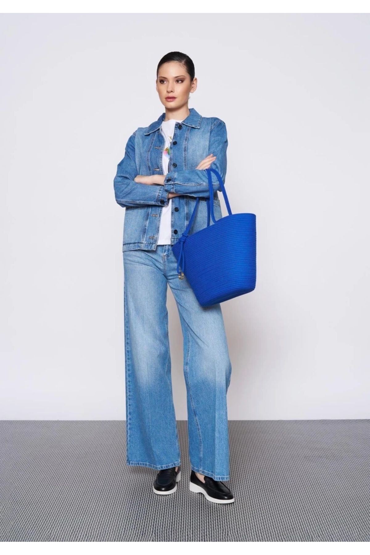 EUROFASHION Mavi Kot Ceket