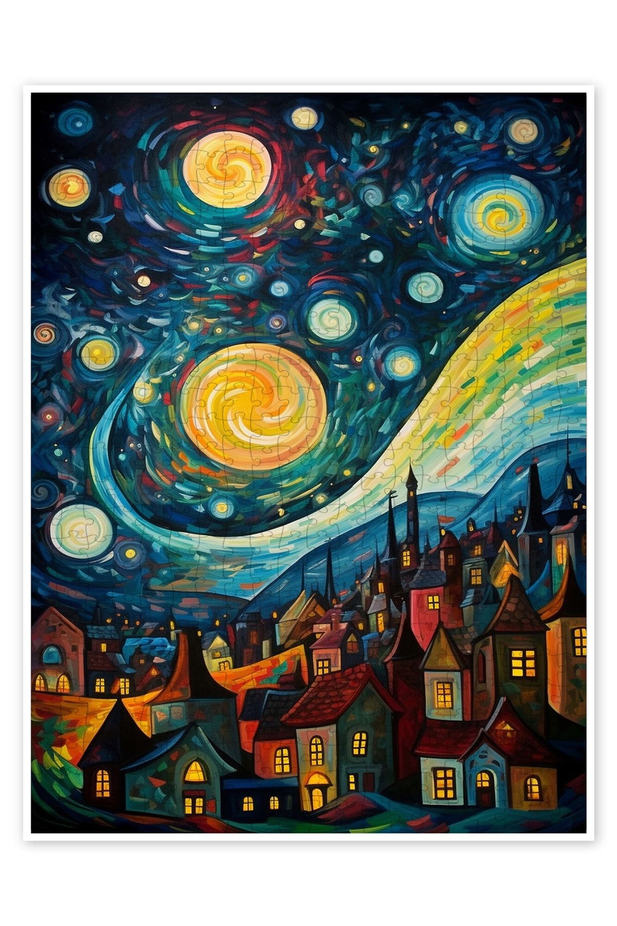 Jeronkarji Şehirdeki Gece Fısıltıları 500 Parça Puzzle Yapboz Şehir Manzara Temalı Hobilik