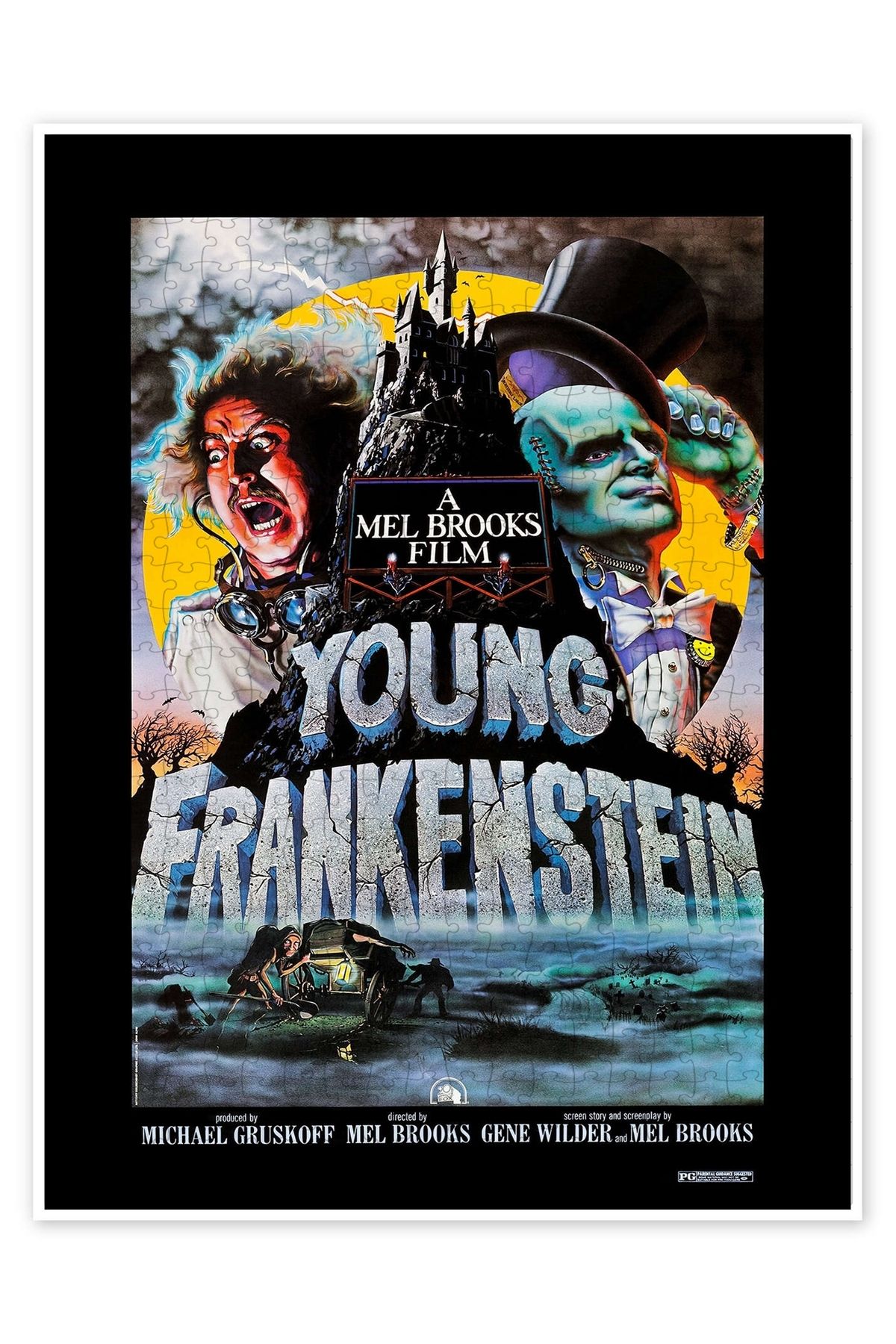 Jeronkarji Genç Frankenstein, Gene Wilder, Peter Boyle, 1974 500 Parça Puzzle Yapboz Klasik Film Temalı