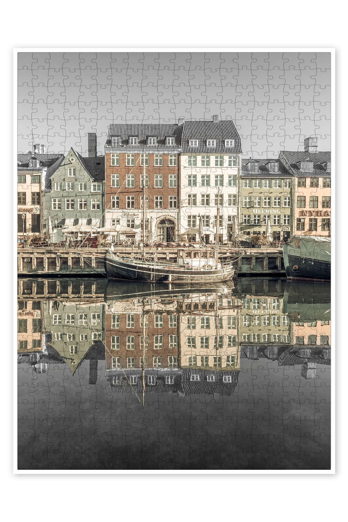 Jeronkarji Nyhavn'da Berrak Su 500 Parça Puzzle Yapboz Şehir Manzara Temalı Hobilik