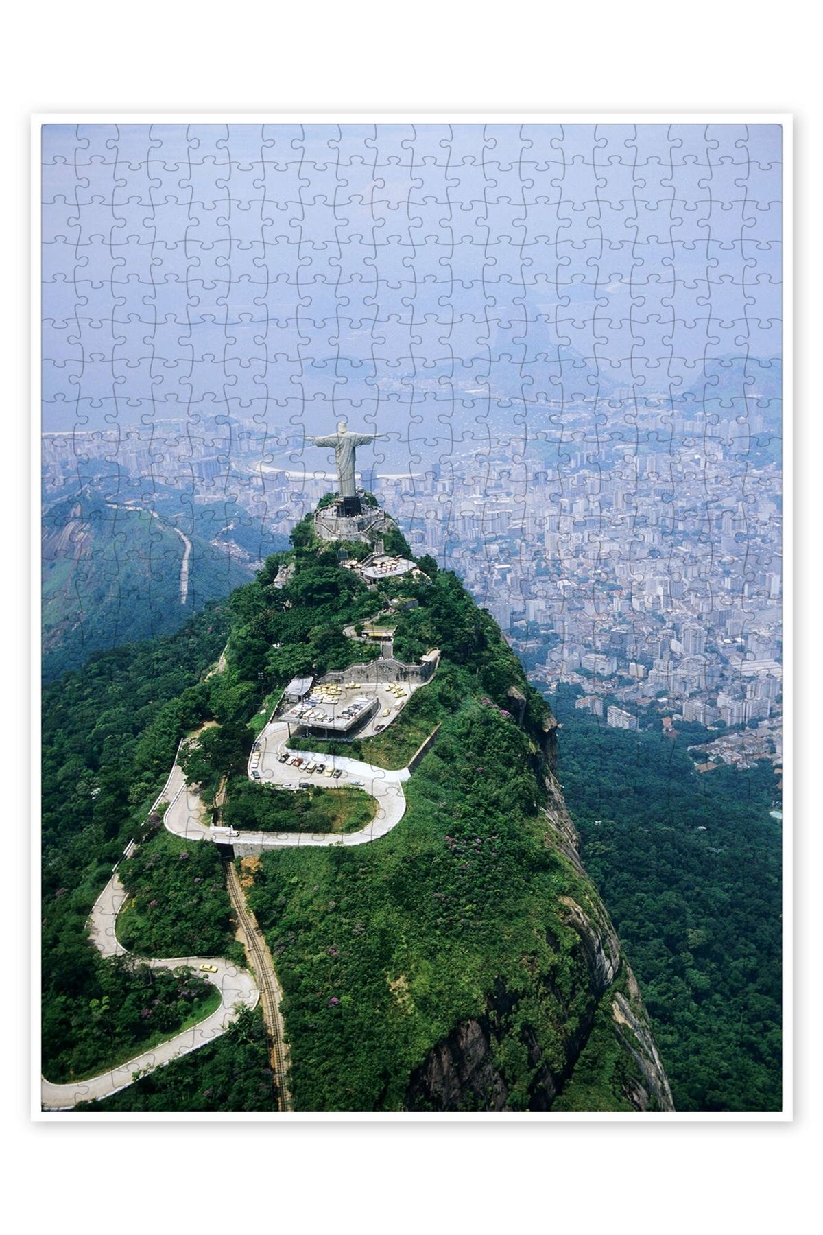Jeronkarji Corcovado Dağı'ndaki İsa 500 Parça Puzzle Yapboz Şehir Manzara Temalı Hobilik