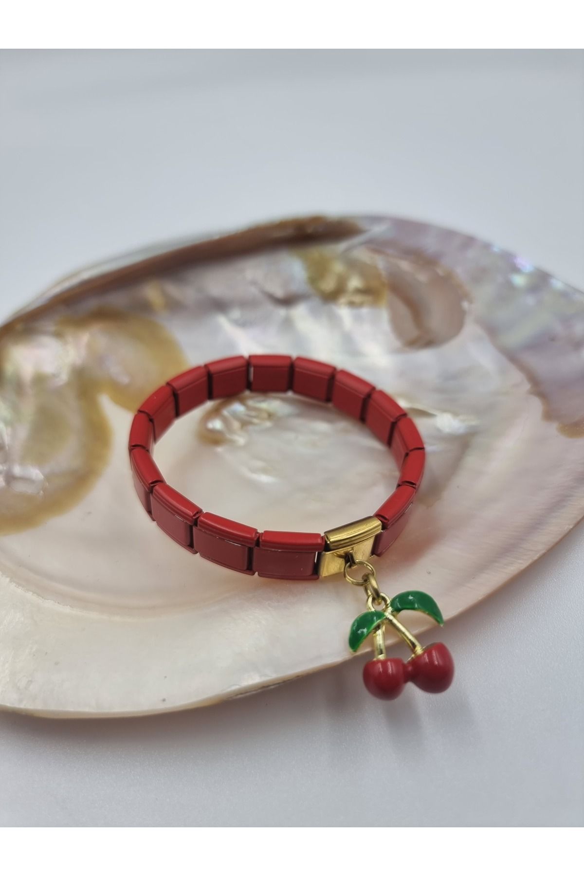 MZAtelier İtalyan Charm Bileklik Kiraz Charmlı