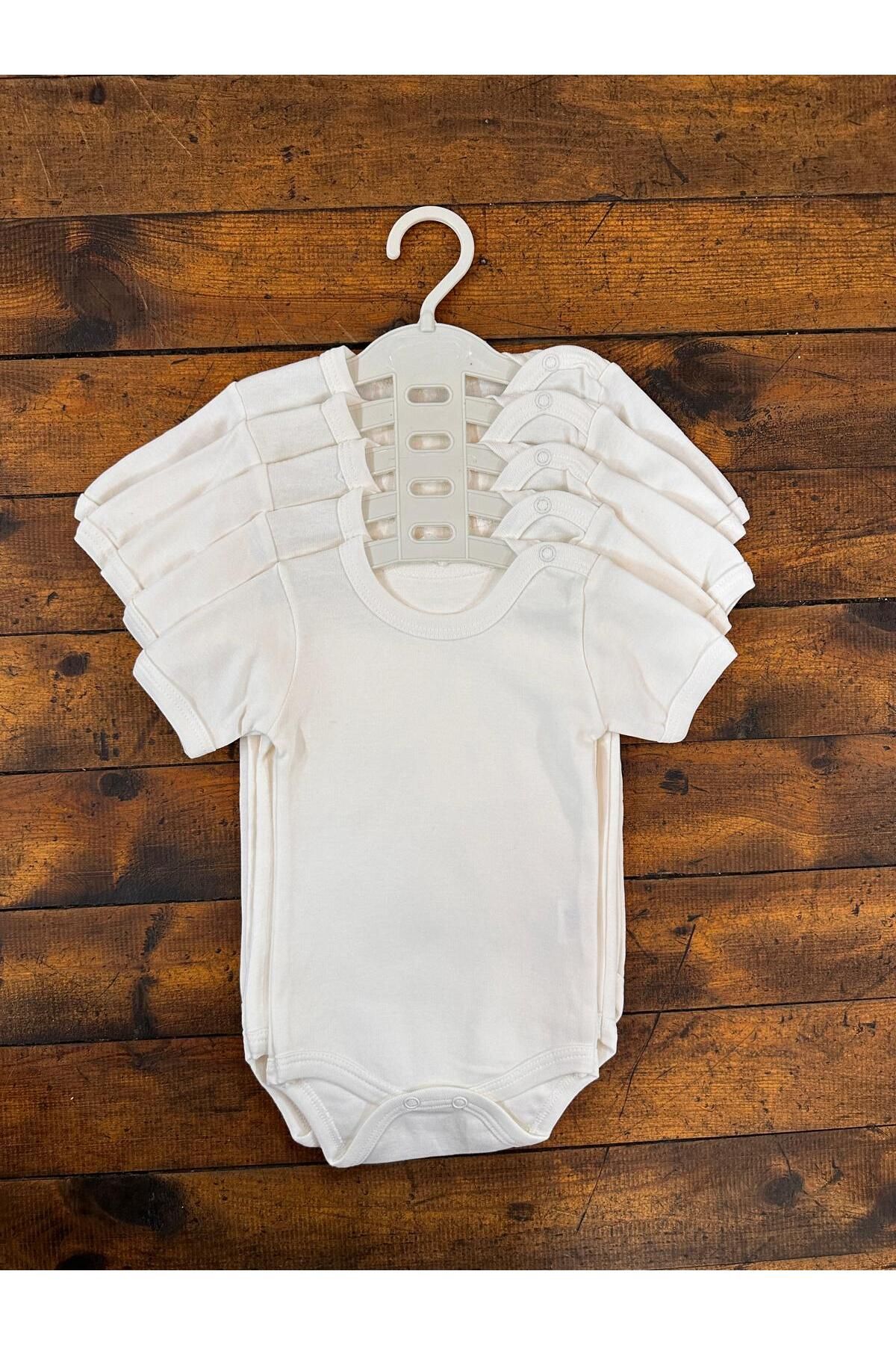 Sweet Baby Shop %100 Pamuk 5'li Bebek Krem Kısa Kol Body
