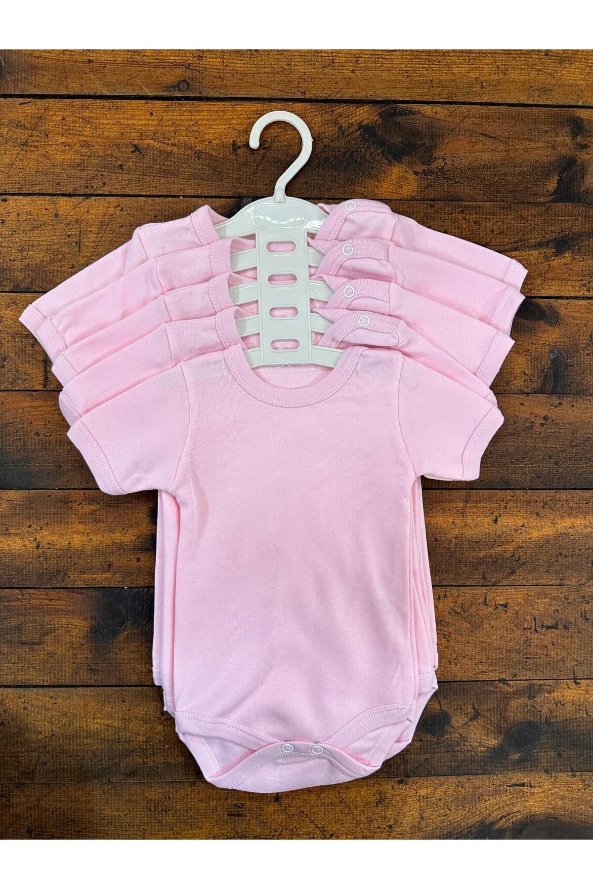 Sweet Baby Shop %100 Pamuk 5'li Bebek Pembe Kısa Kol Body