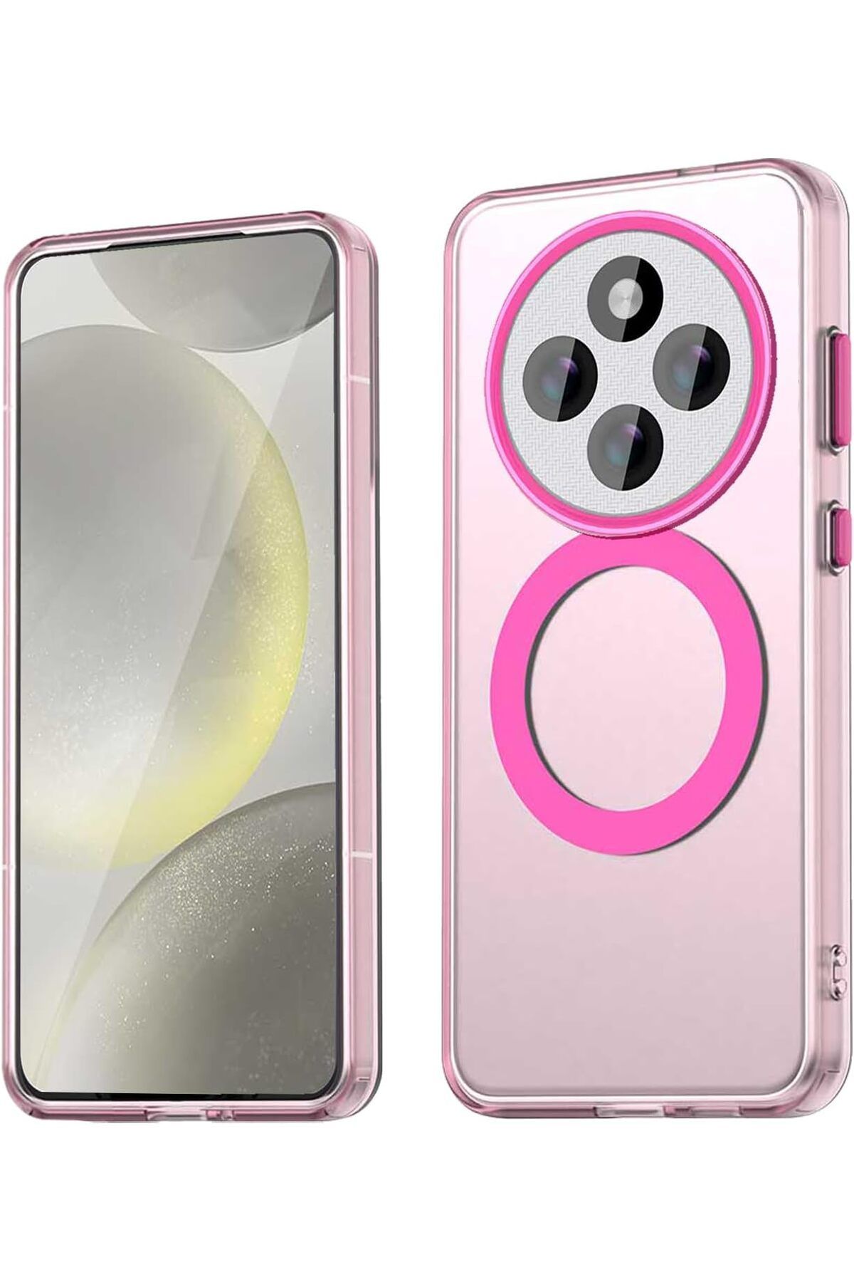 m.tk moveteck Xiaomi Redmi 14C Kılıf Kamera Çıkıntılı Mat Magsafe Halka Özellikli Kenarları Renkli Sert Kapak