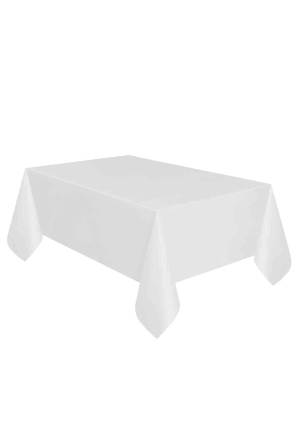 Zanzibar Beyaz Tek Kullanımlık Plastik Masa Örtüsü 120x180cm