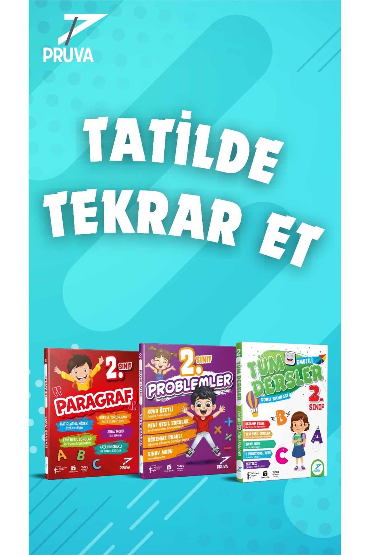 Pruva Akademi KOPYA - PRUVA 4. SINIF PARAGRAF+PROBLEM+TÜM DERSLER SORU BANKASI(3 KİTAP)
