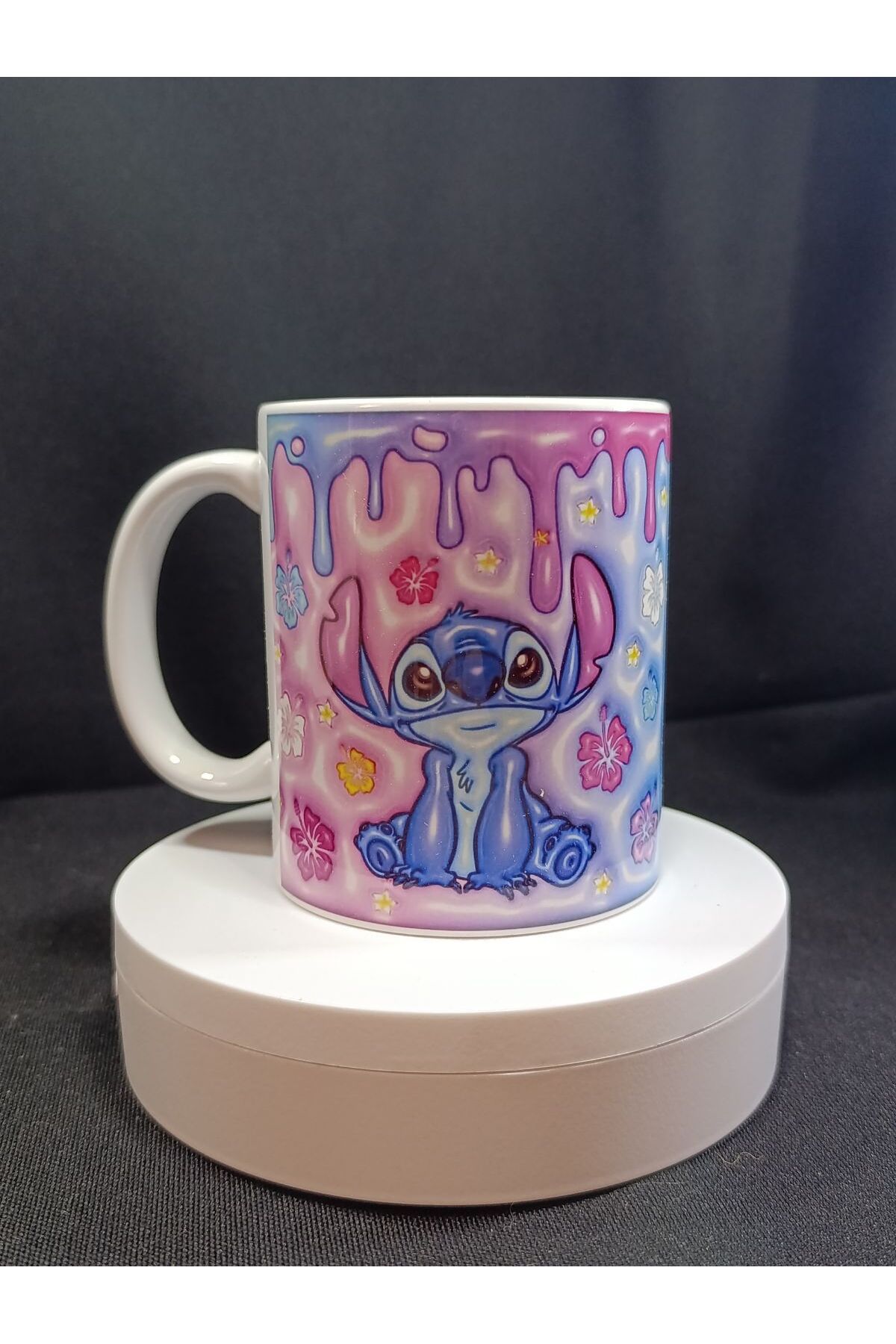 Rüyam Dizayn Stitch 3d Kabartma 2 Porselen Kupa Bardak