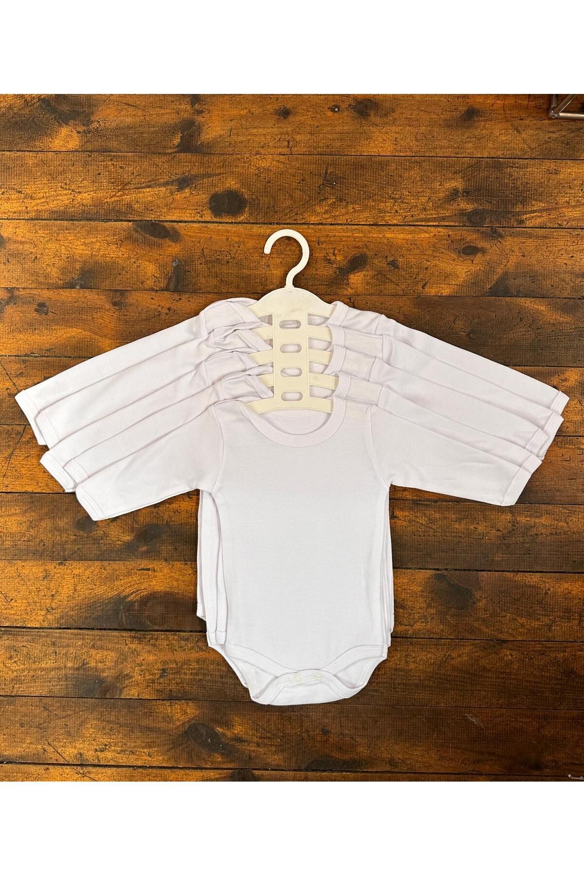 Sweet Baby Shop %100 Pamuk 5'li Bebek Beyaz Uzun Kollu Body