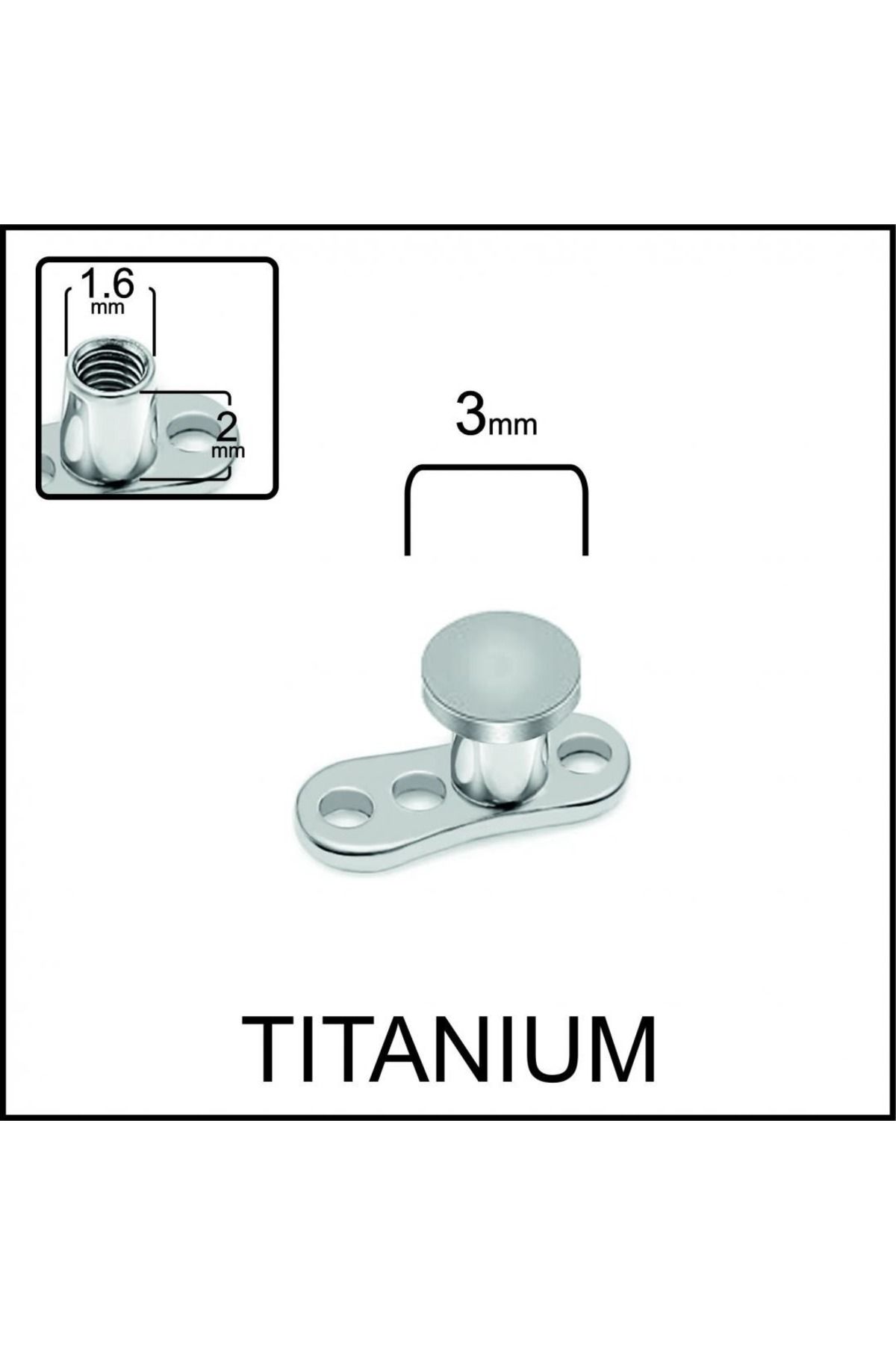 İmgeTattoo Disk 3mm Titanyum Dermal Piercing